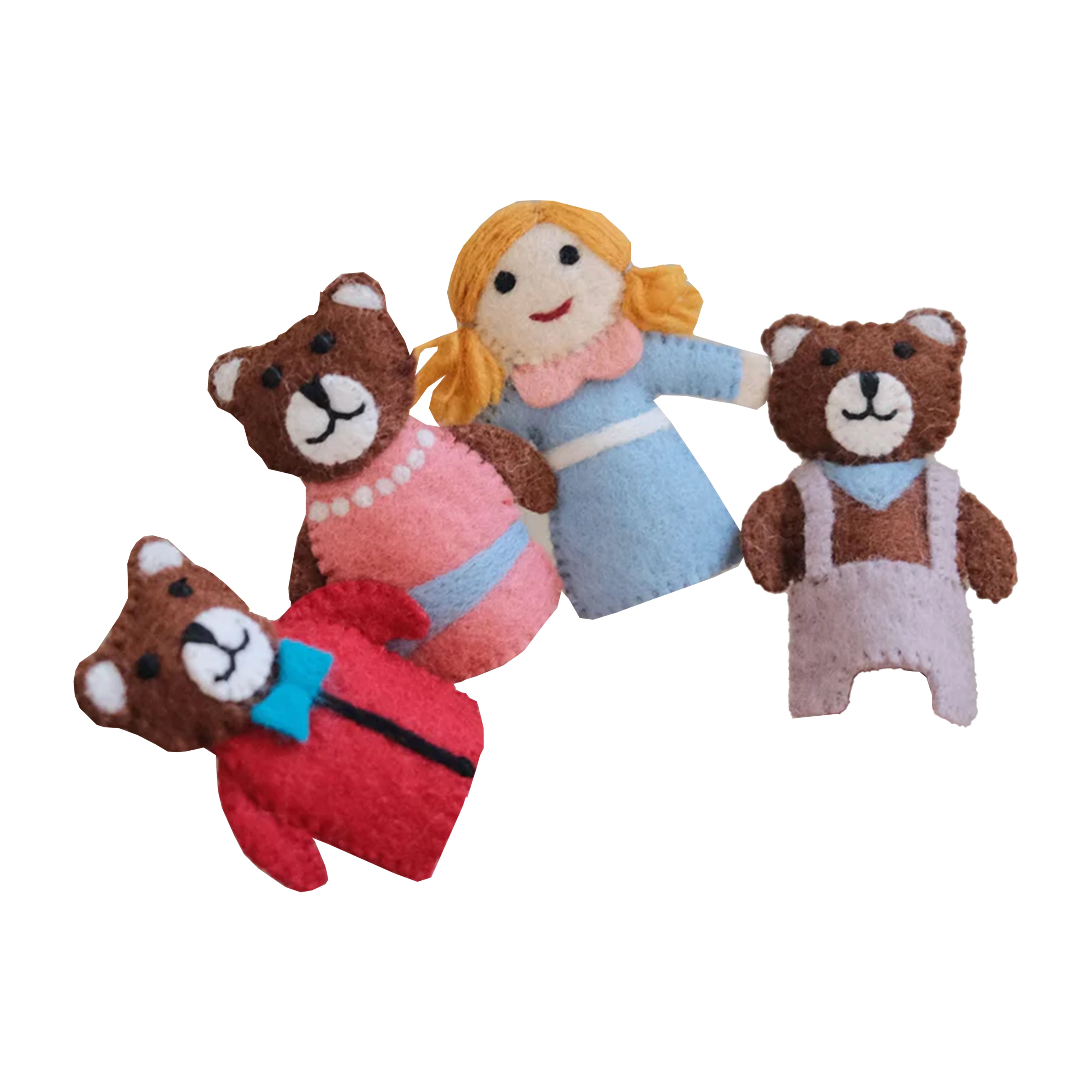 Goldilocks and Bears | Felt Finger Puppet Set