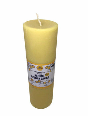 Pillar Candle | 100% Beeswax, Golden Yellow, 2" x 6"