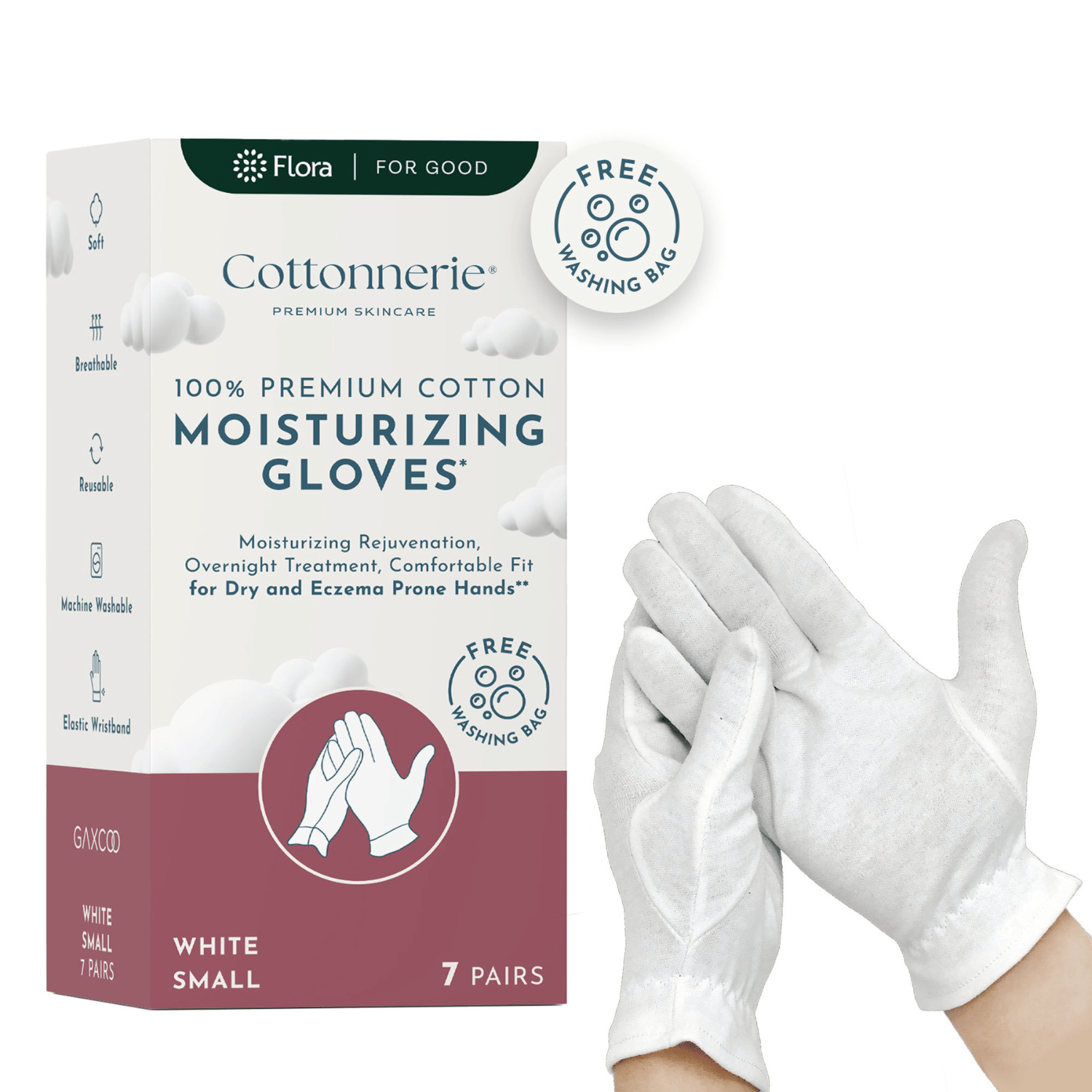 Cotton Moisturizing Gloves - Small