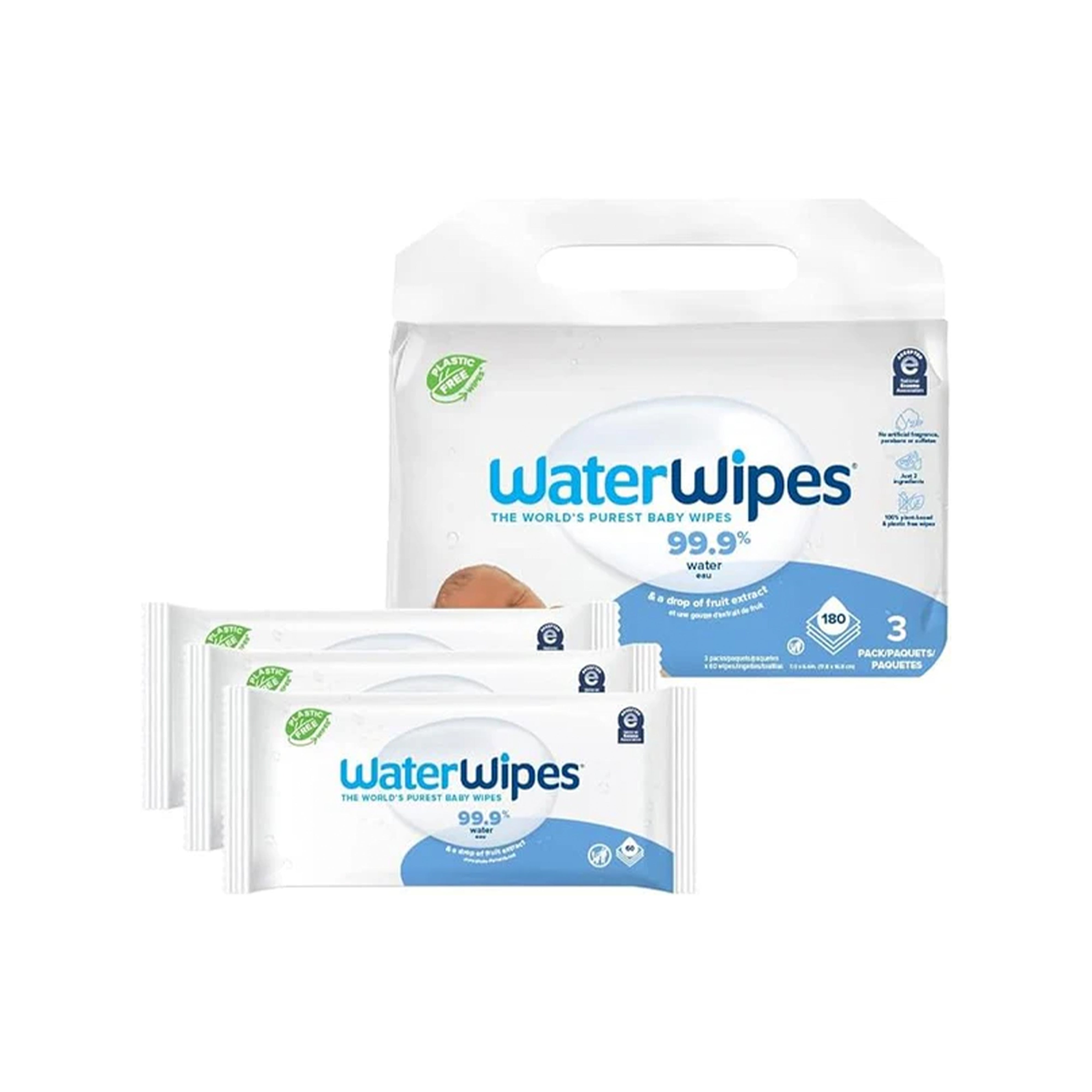 Baby Wipes | Plastic-Free, 99.9% Water, 60 Count