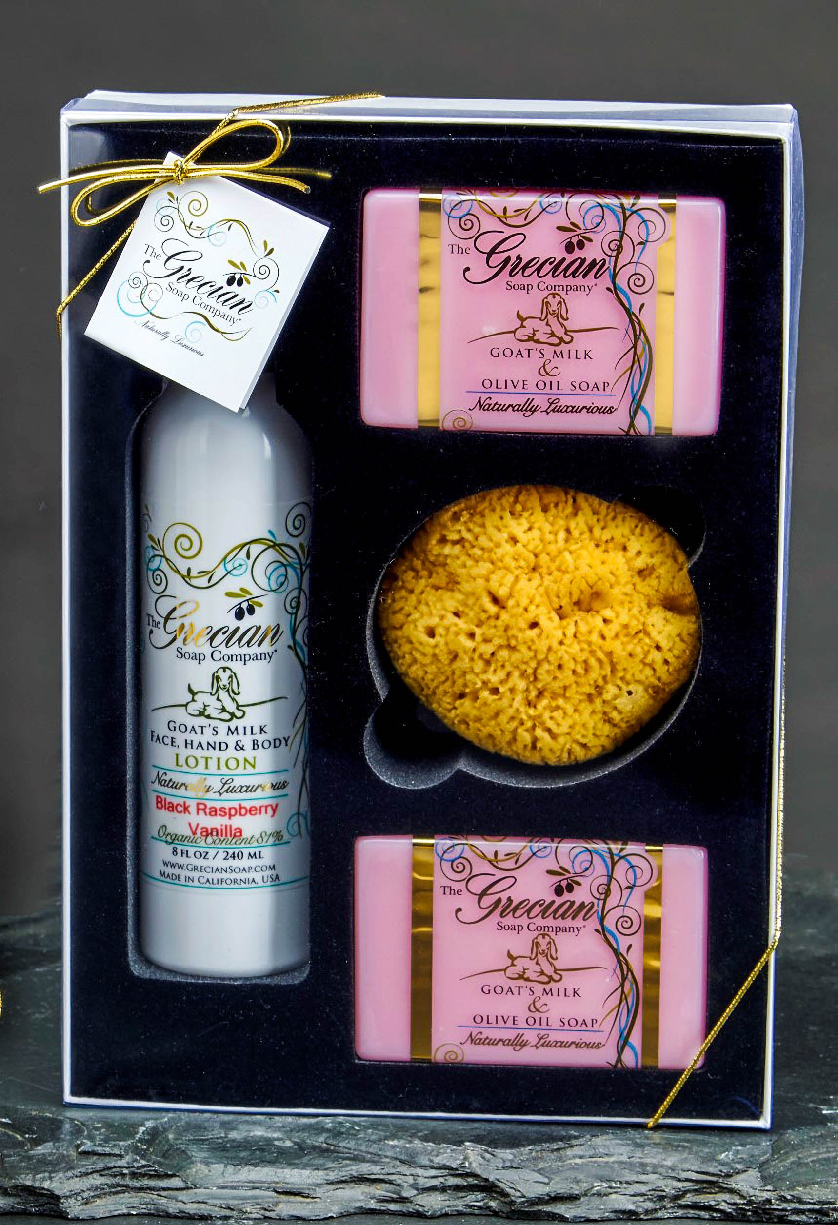 Bath and Body Gift Set - Lotion, Soaps and Sponge