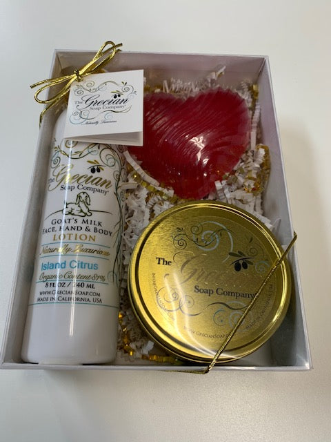 Lotion, Heart Soap and Candle Gift Set