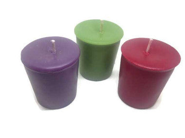 Votive Candles | Pure Natural Beeswax, Red - 6 Pack