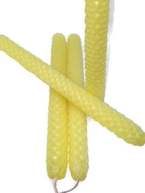 Taper Candles | Beeswax, Hand Rolled, 8 Inch, Set of 2