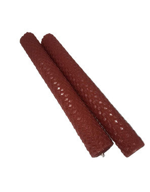 Taper Candles | Terracotta Beeswax, Set of 2, 8 Inch