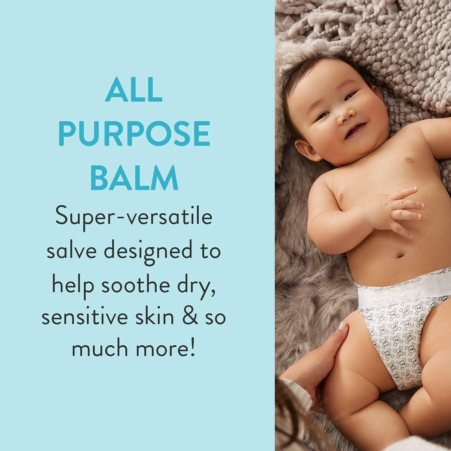 Organic All Purpose Balm | Gentle for Baby | Soothes + Moisturizes | Plant-Based + Hypoallergenic | 3.4 Oz