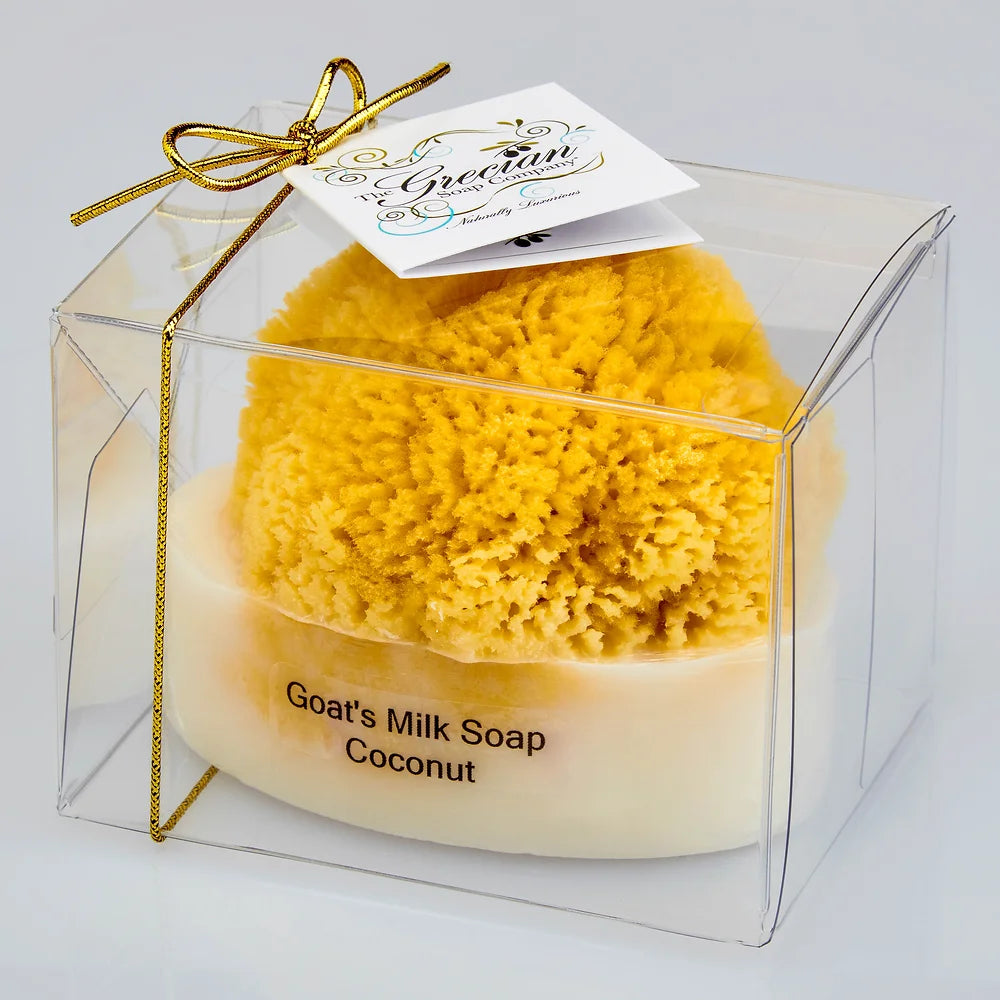 Goat's Milk & Olive Oil Soap with Natural Sea Sponge