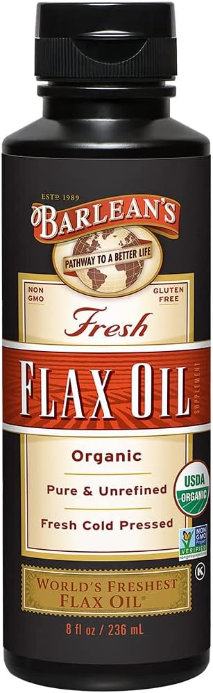 Flaxseed Oil Liquid | Cold Pressed, Organic, Vegan, 8 oz