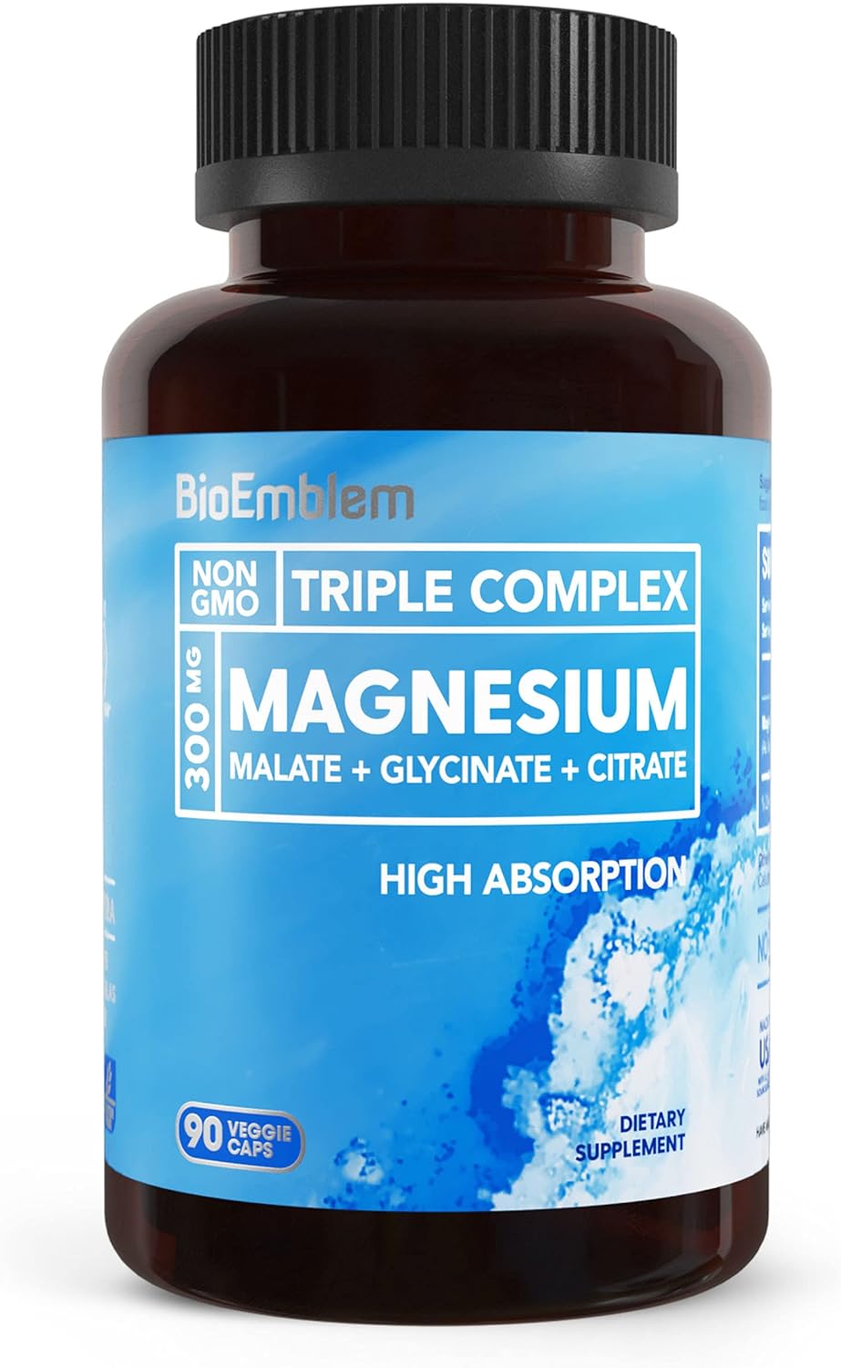 Magnesium Supplement | 300mg Glycinate, Malate, Citrate, 90 Capsules