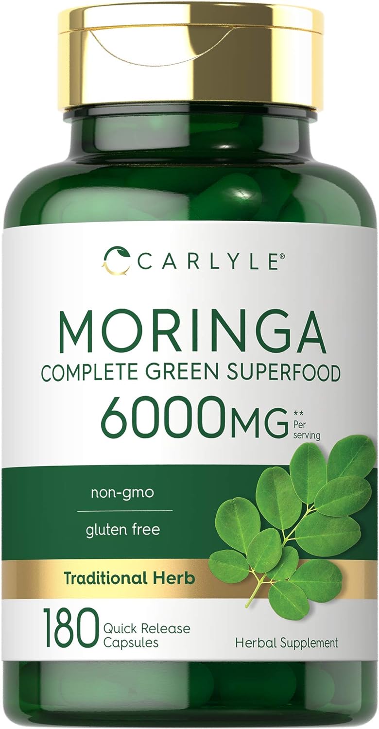 Moringa Capsules | 180 Count, Non-GMO, Gluten-Free