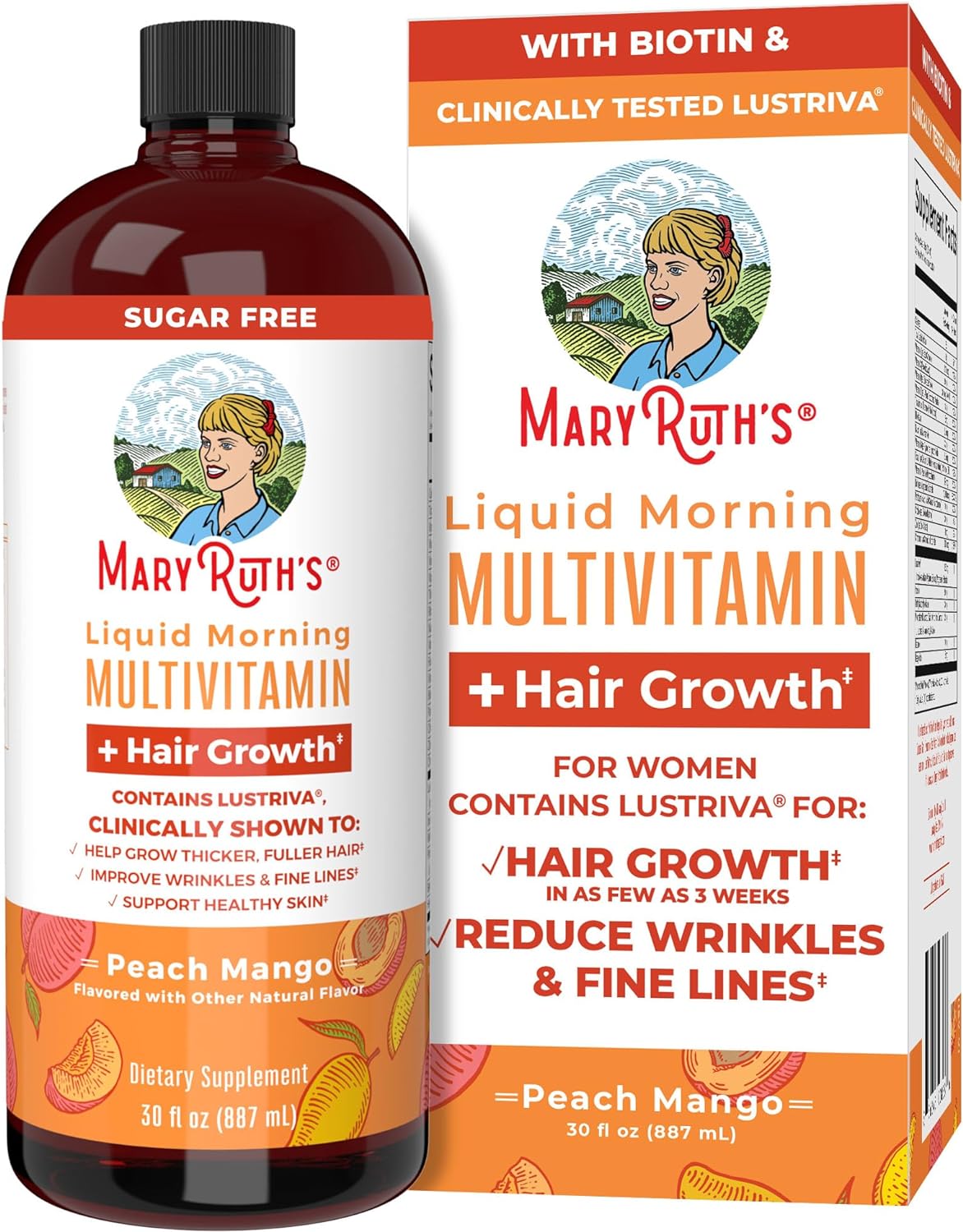 Liquid Multivitamin + Lustriva® | Hair Growth & Skin Health, 30 Fl Oz