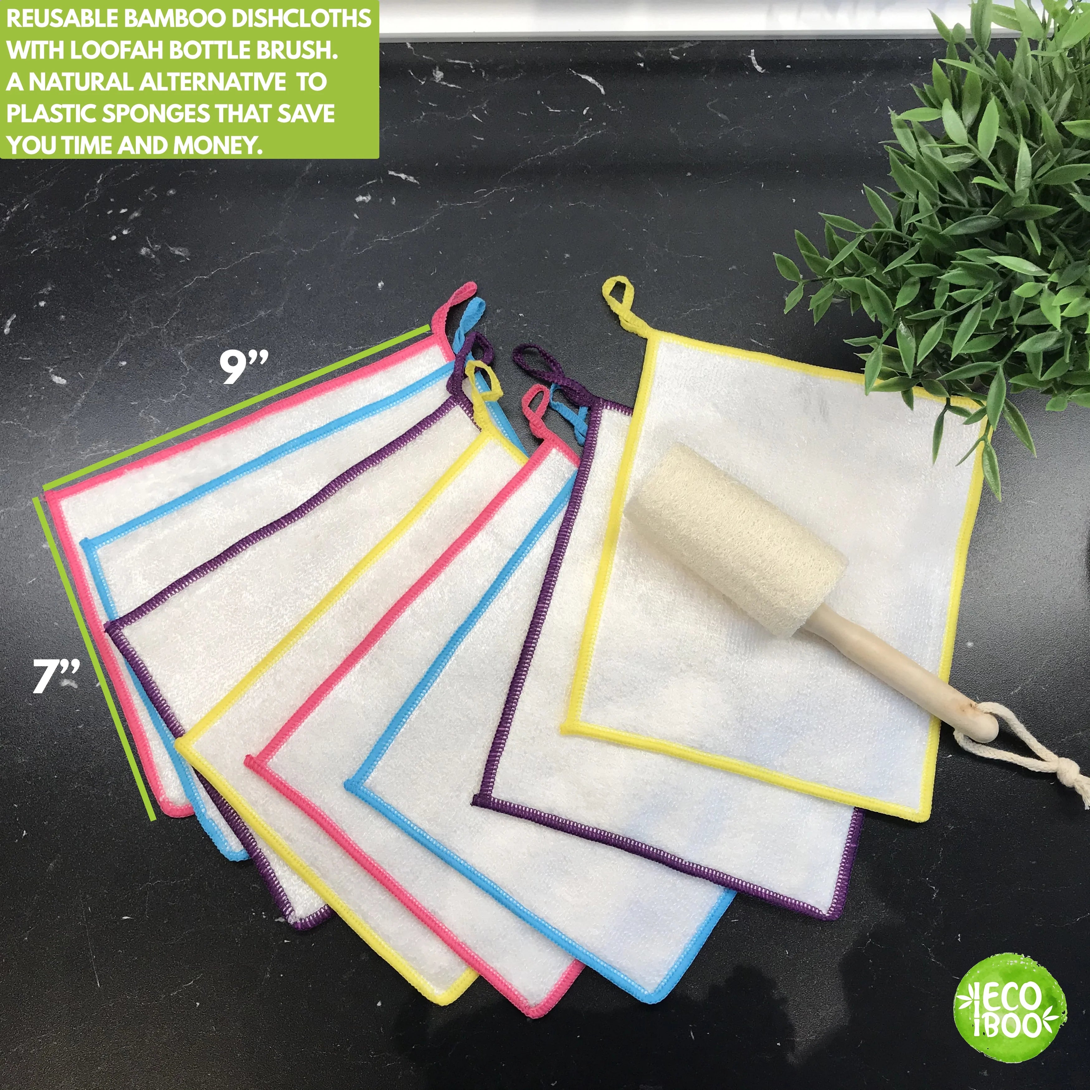 Premium Organic Bamboo Reusable Dishcloth Set