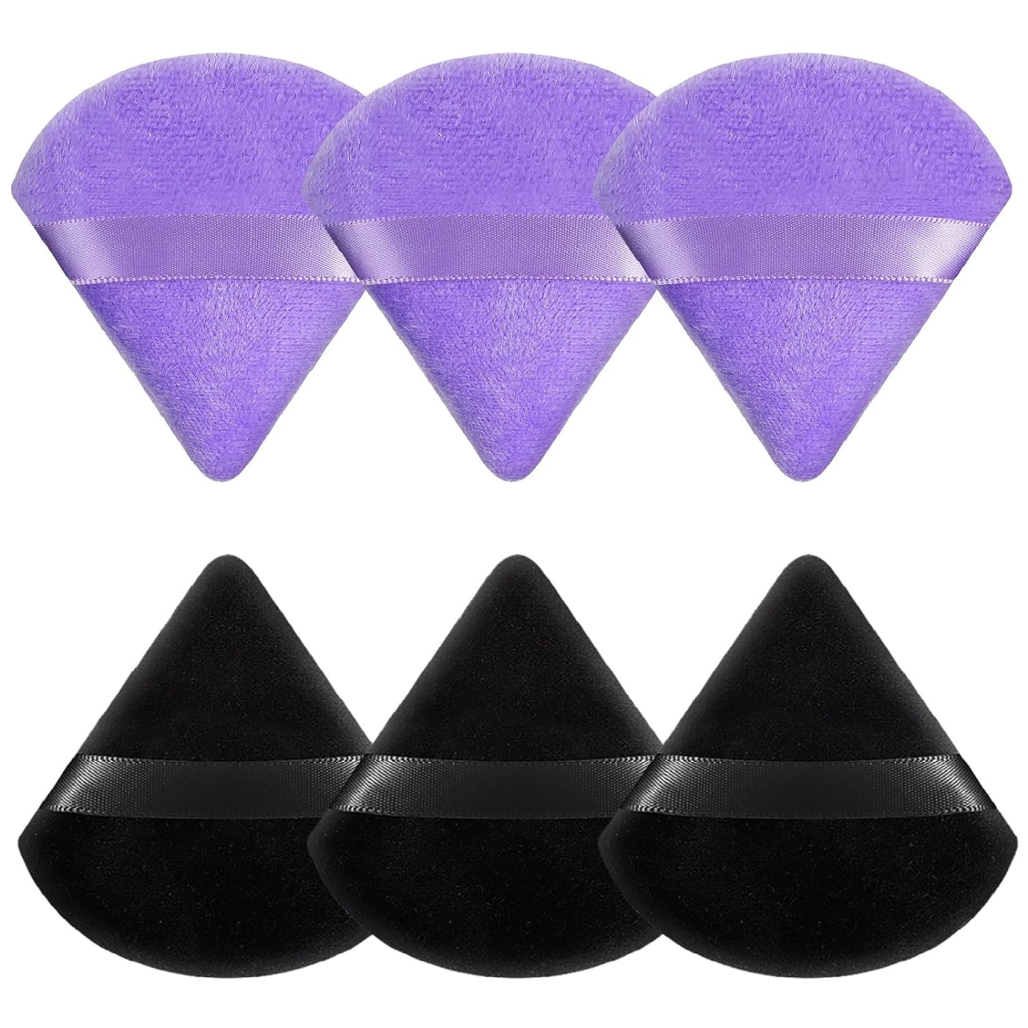 Makeup Sponge | Soft Triangle, 6 Pieces, Velour Blender Set