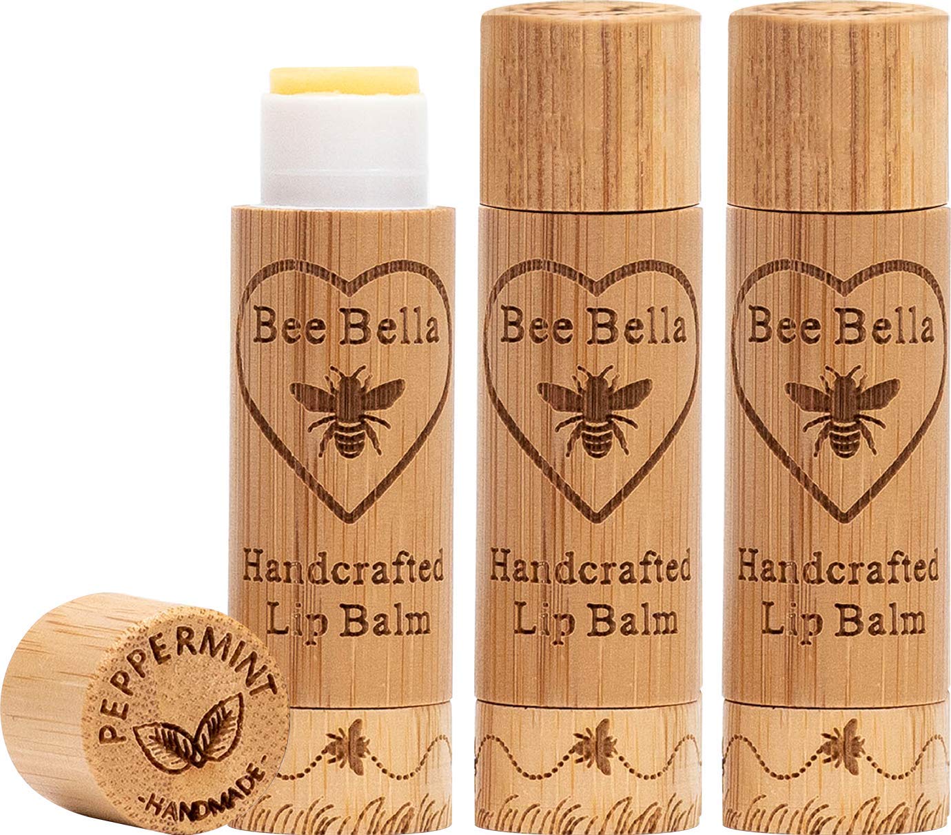 Peppermint Lip Balm | Natural, Beeswax, Vitamin E, 3 Pack