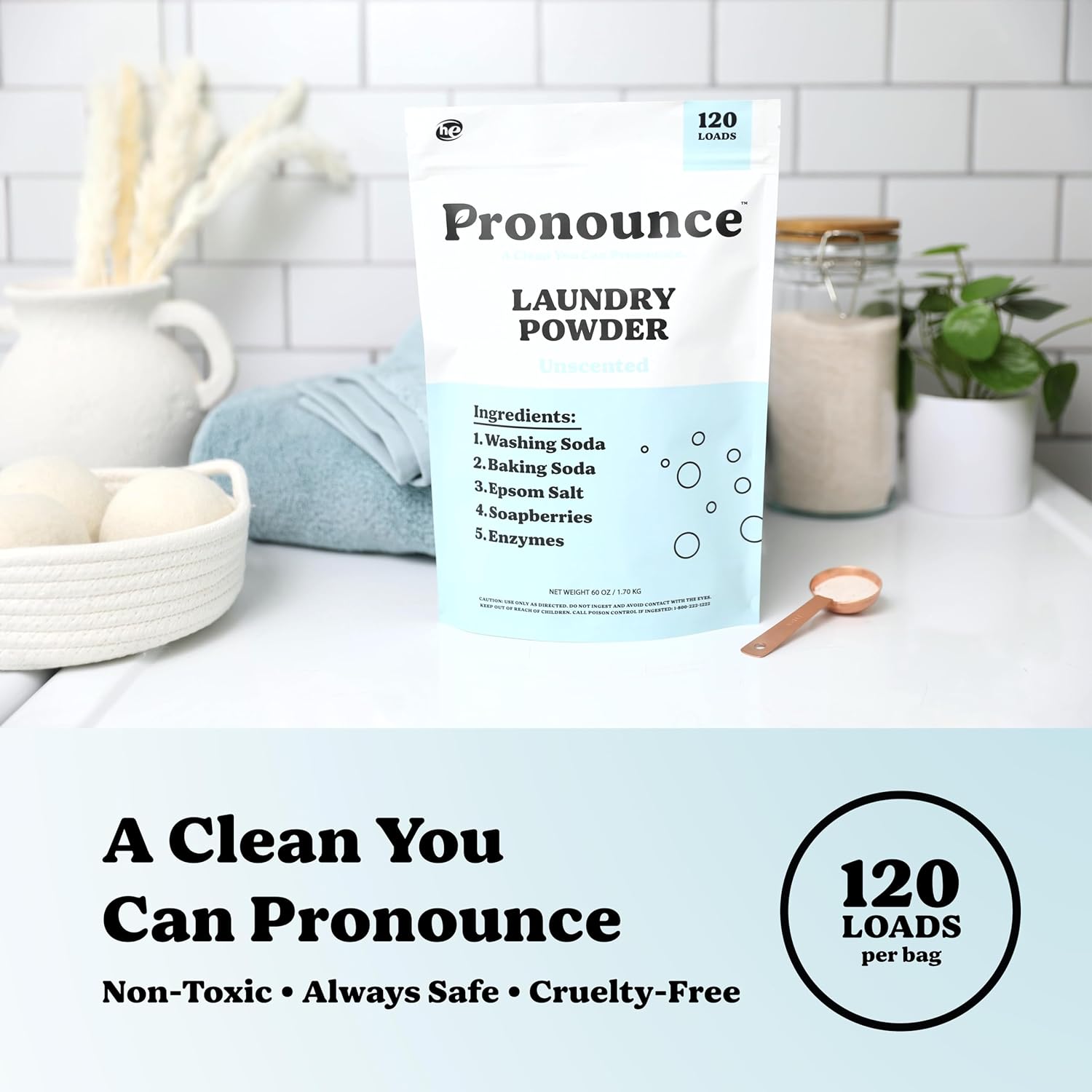 Laundry Detergent Powder | Eco-Friendly, 120 Loads