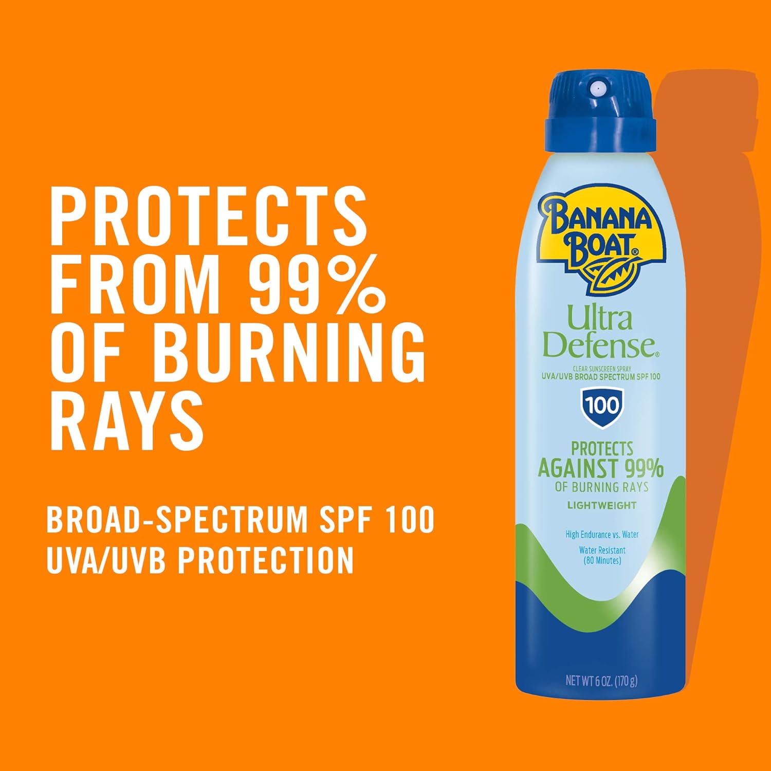 Sunscreen Spray | SPF 100, Clear, Lightweight, Water Resistant, 6 oz.