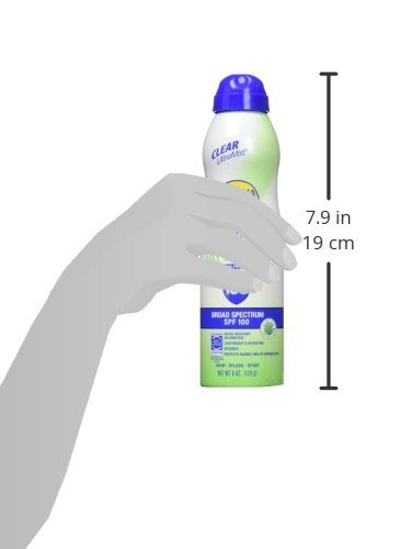 Sunscreen Spray | SPF 100, Clear, Lightweight, Water Resistant, 6 oz.