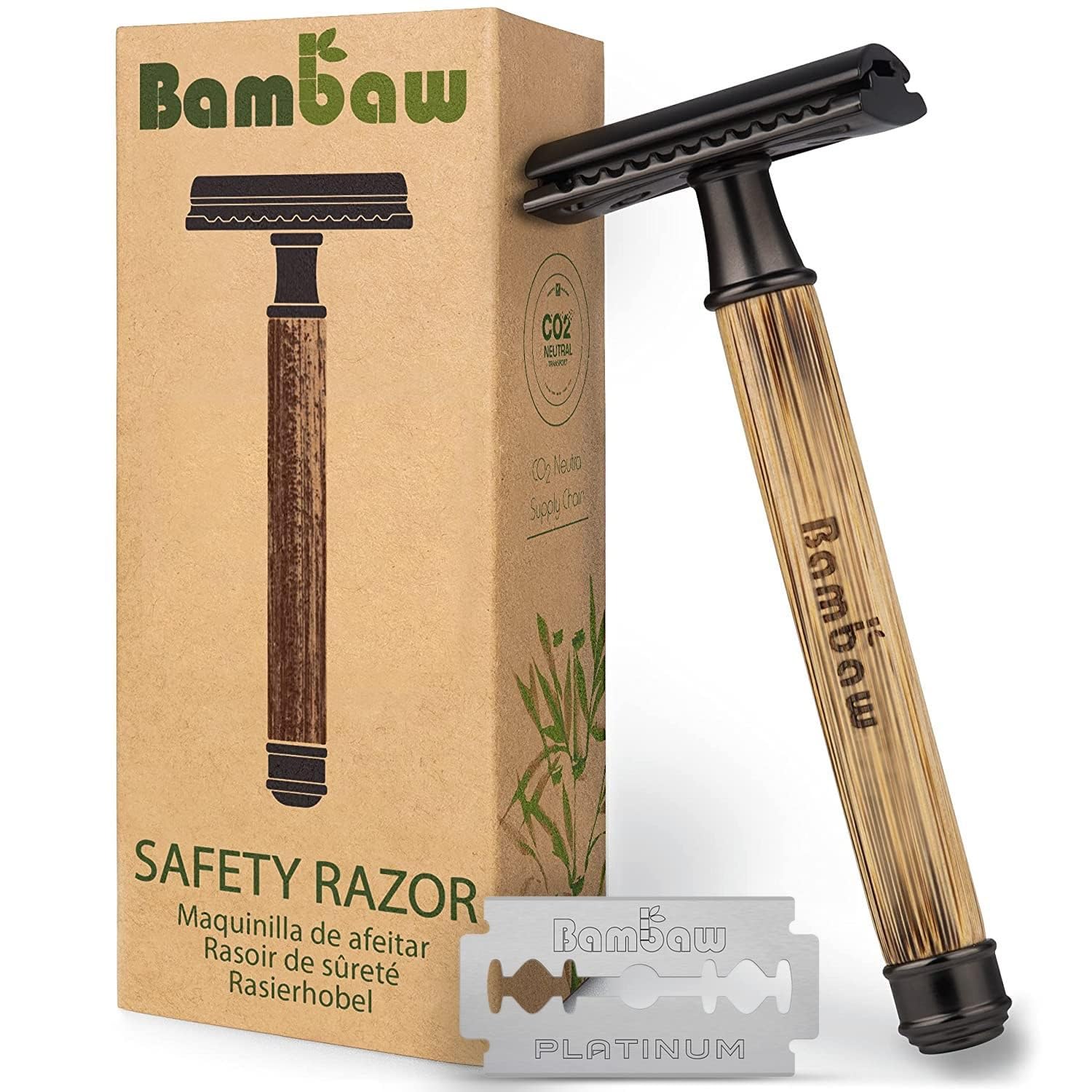 Safety Razor | Bamboo Handle, Double Edge, Reusable, Eco-Friendly, Fits All DE Blades