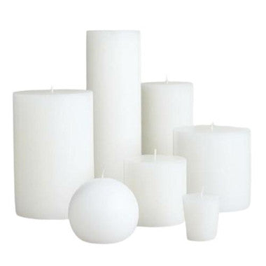 Candle Set | 3 Pack, White Natural Kosher Soy Wax, 4" Pillar, 4.6 oz Each