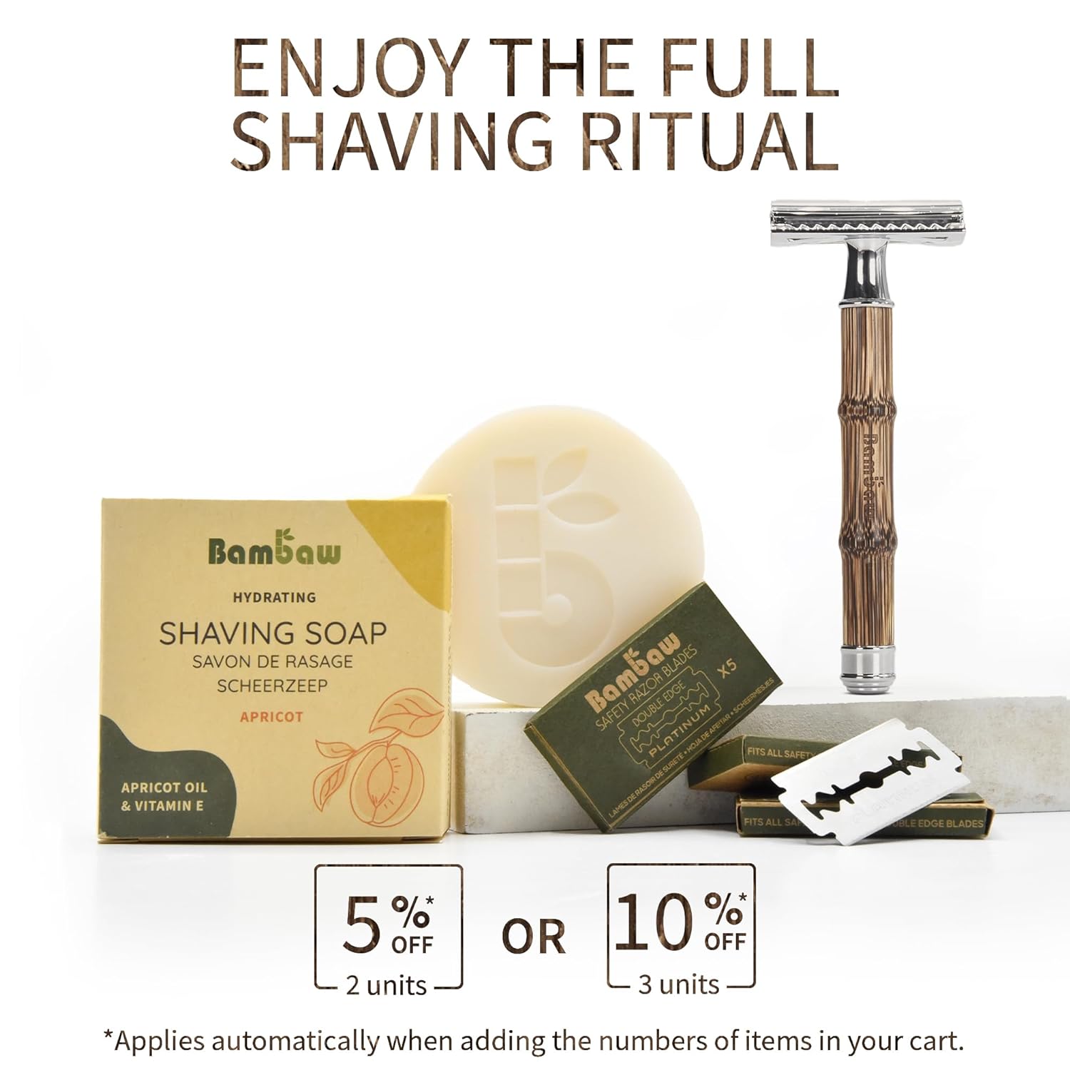 Safety Razor | Bamboo Handle, Double Edge, Reusable, Eco-Friendly, Fits All DE Blades