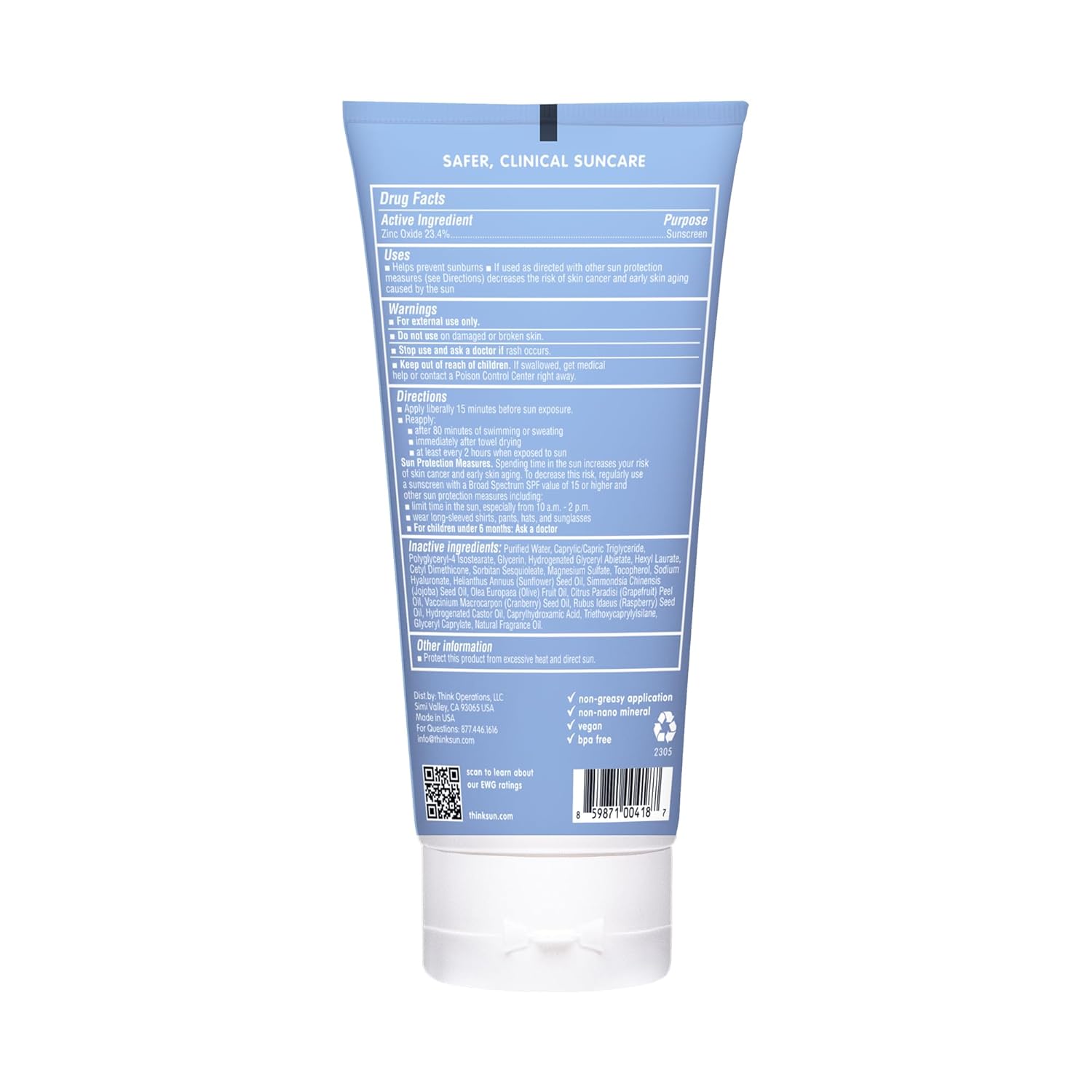 Sunscreen | SPF 50+, 3 oz, Water Resistant, Reef Safe