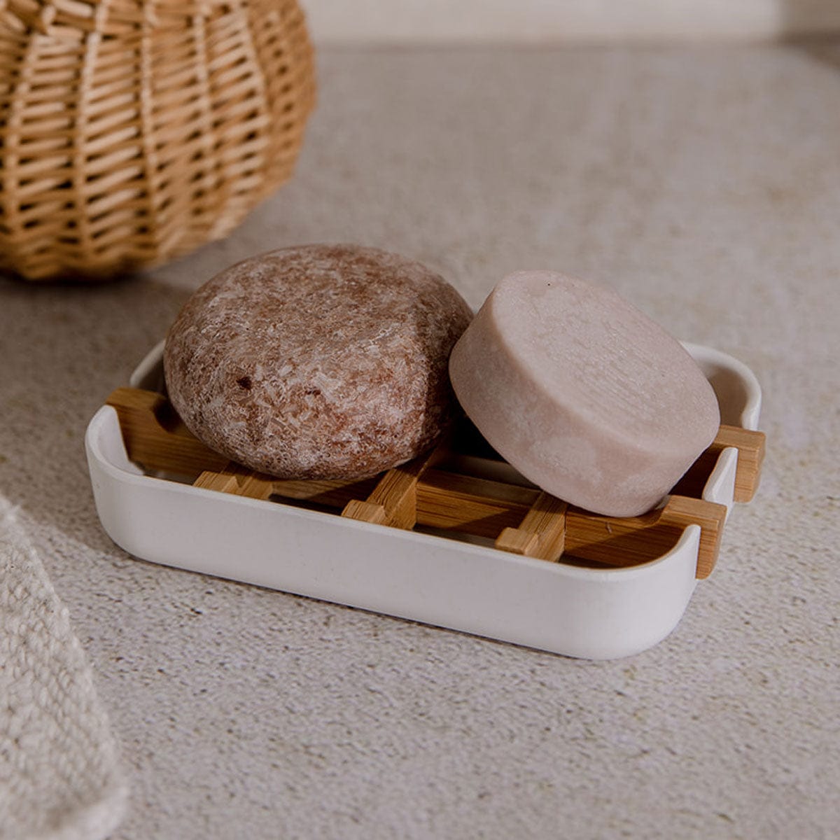 Bamboo Soap Dish - Plastic Free Soap Dish, Bamboo & Corn Starch, Compostable