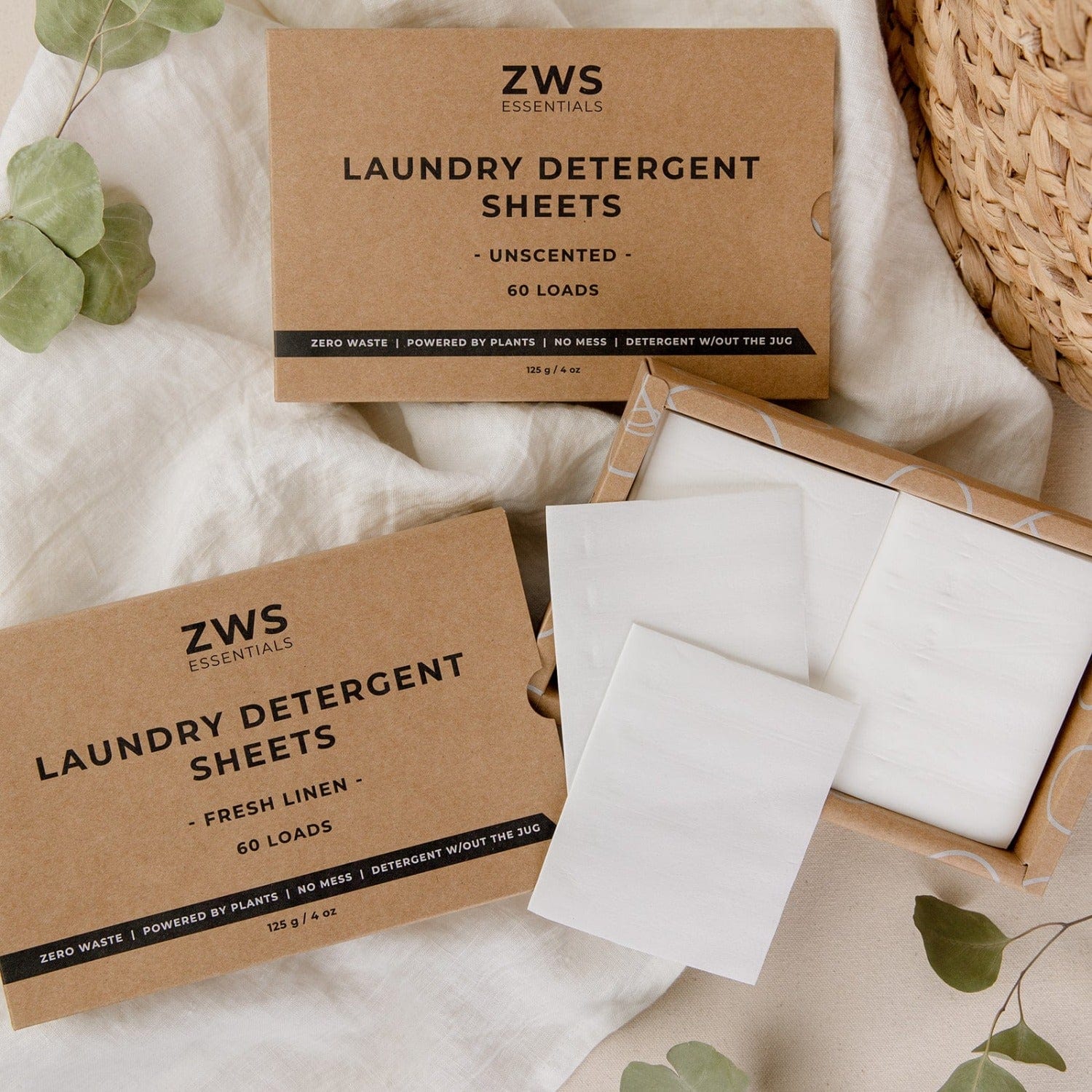 Laundry Detergent Sheets - Zero Waste Laundry Detergent, Eco-Friendly, Plant Based, Allergen-Free, 60 Loads