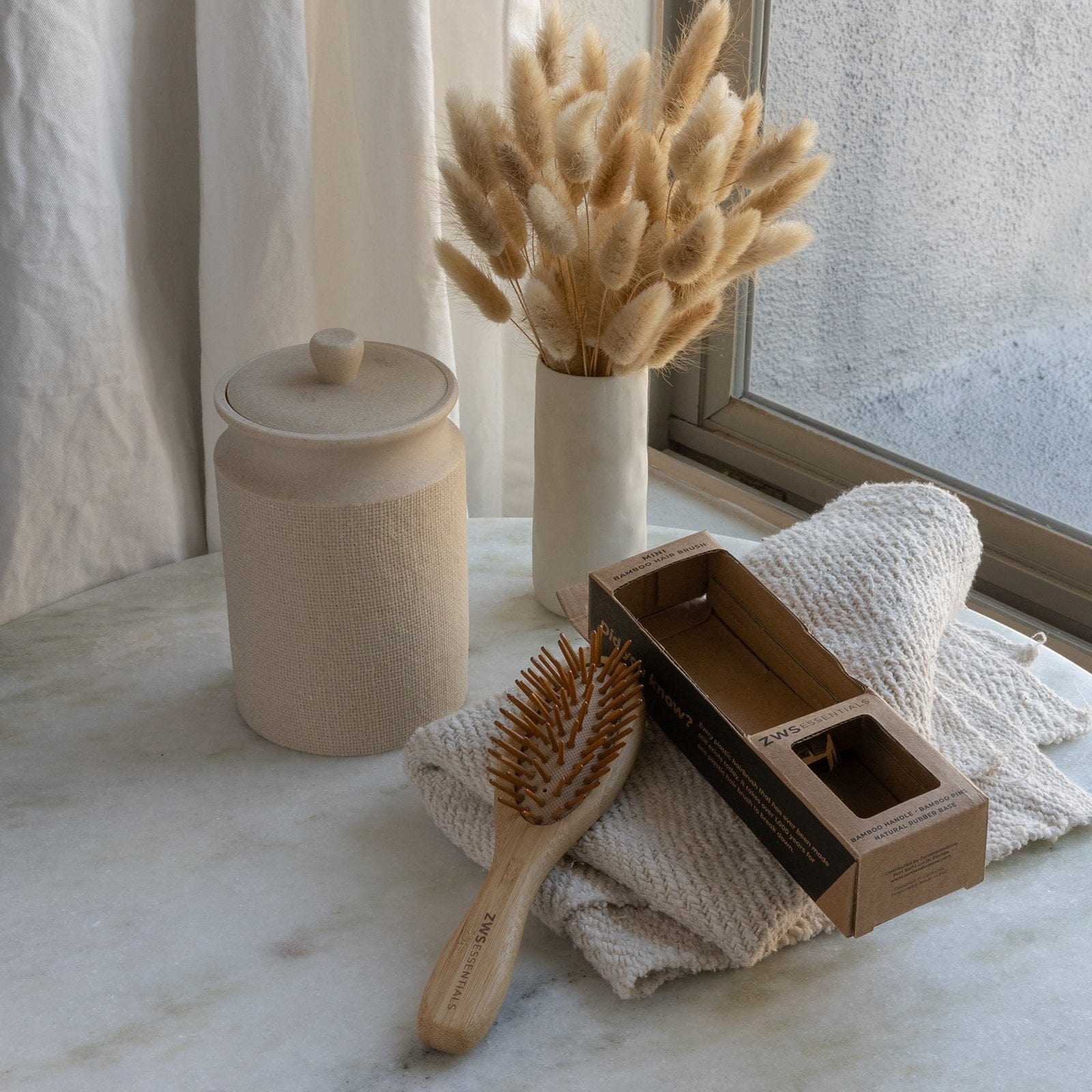 Mini Bamboo Hair Brush - Zero Waste Hair Brush, 100% Bamboo, Plastic Free, Compostable