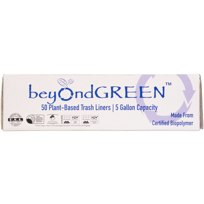 beyondGREEN Plant-Based Trash Liner - 50 Green Bags - 5 Gallon - 20" x 25"
