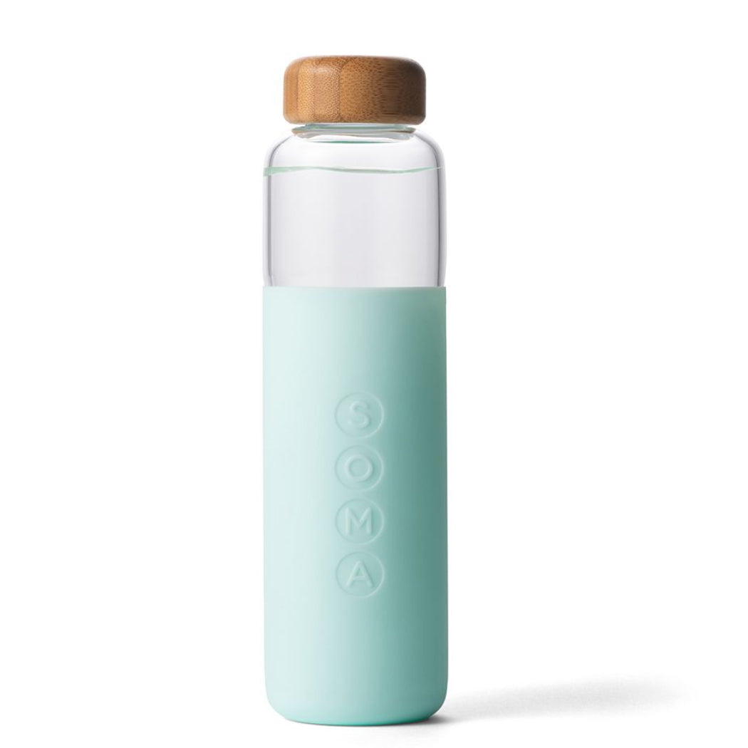 Glass Water Bottle | BPA-Free, Wide Mouth, Silicone Sleeve, 17oz