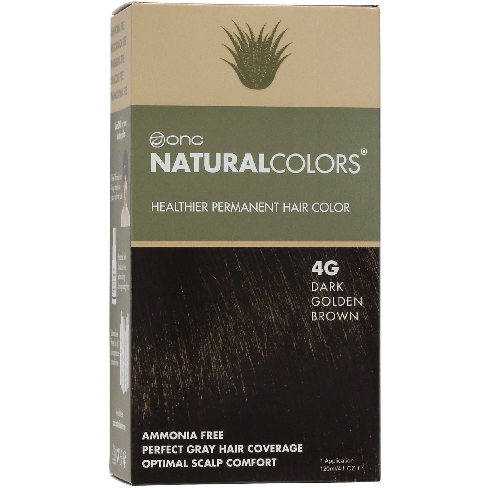 4G Dark Golden Brown Heat Activated Hair Dye With Organic Ingredients - 120 ml (4 fl. oz)