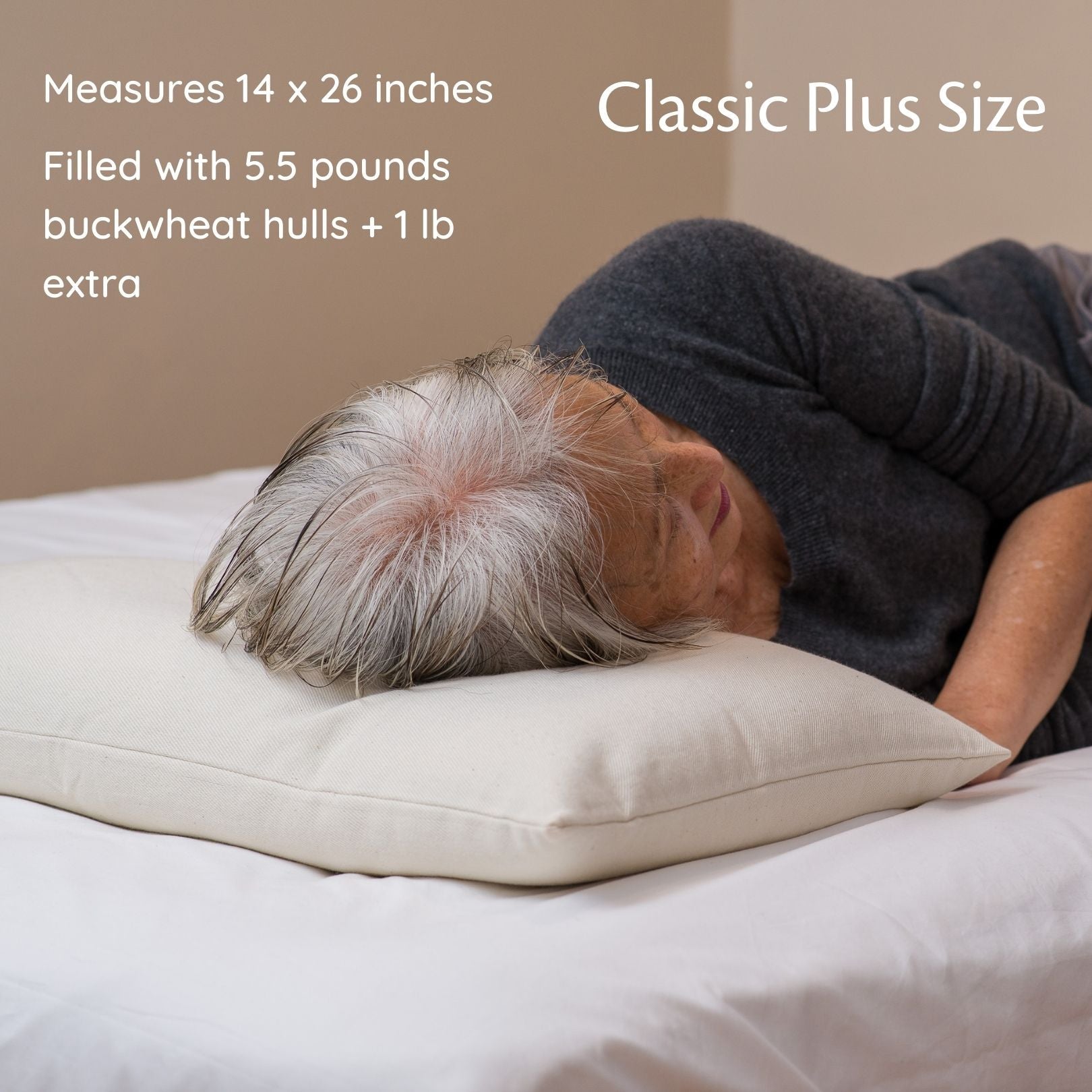 Buckwheat Hulls Pillow, USA Made