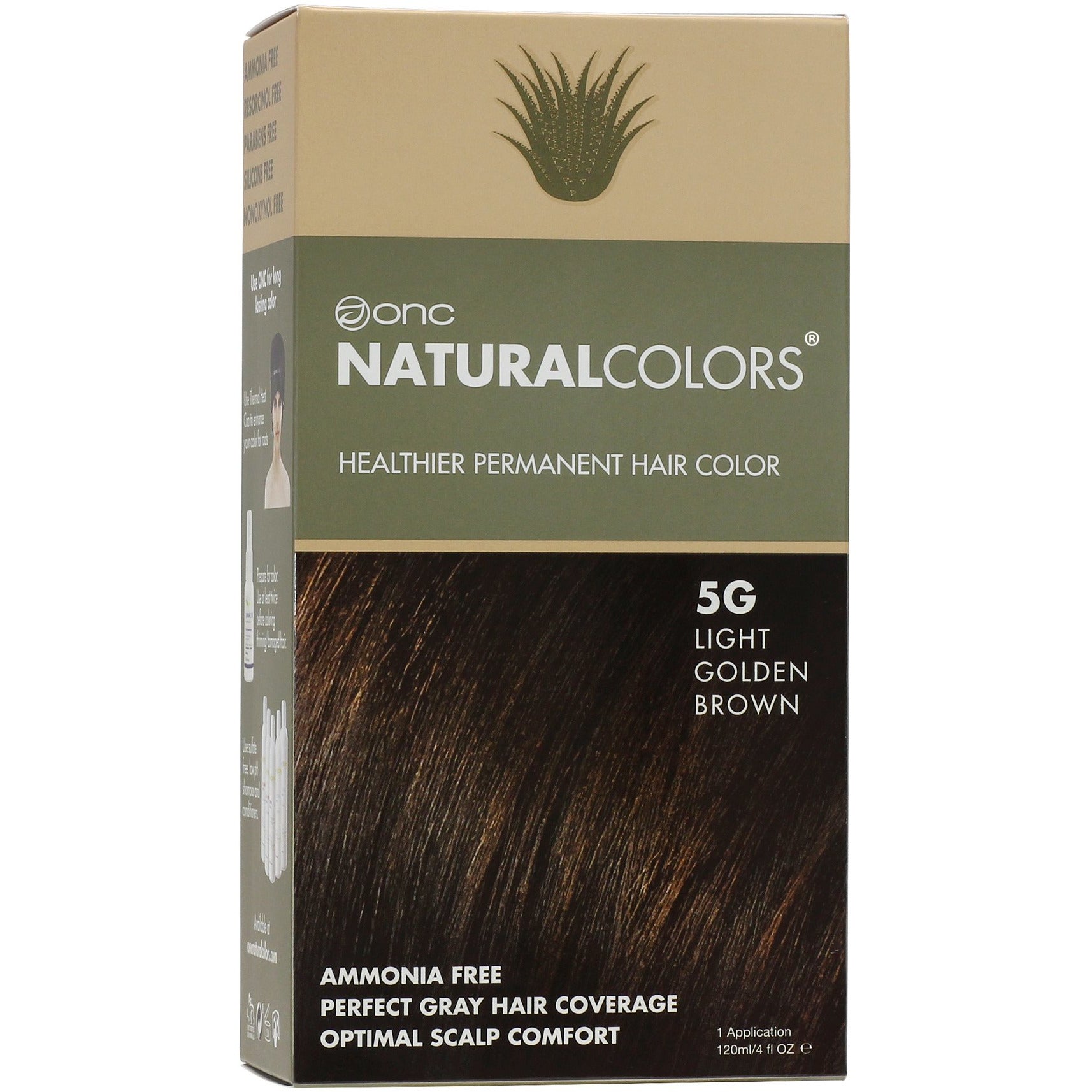 5G Light Golden Brown Heat Activated Hair Dye With Organic Ingredients - 120 ml (4 fl. oz)