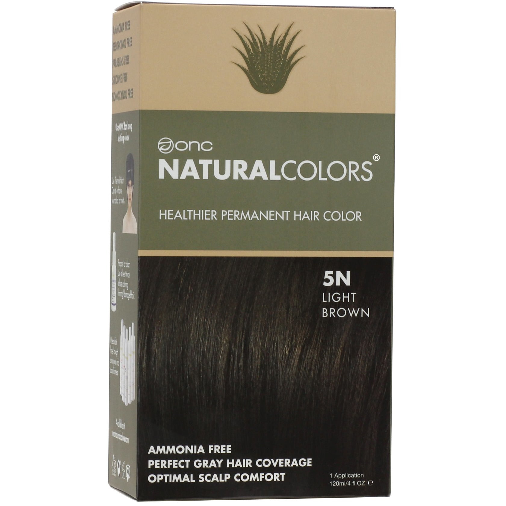 5N Natural Light Brown Heat Activated Hair Dye With Organic Ingredients - 120 ml (4 fl. oz)