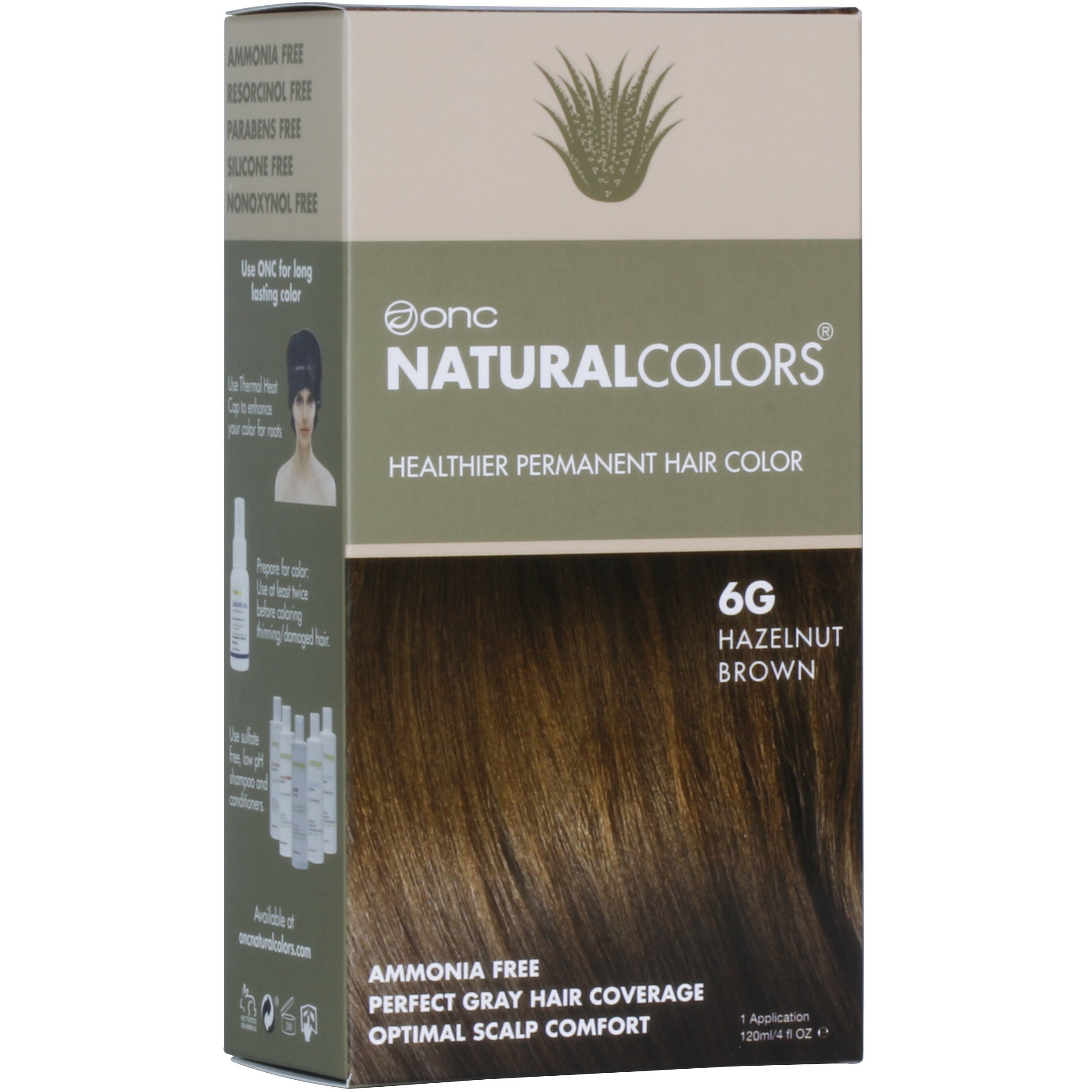 6G Hazelnut Brown Heat Activated Hair Dye With Organic Ingredients - 120 ml (4 fl. oz)