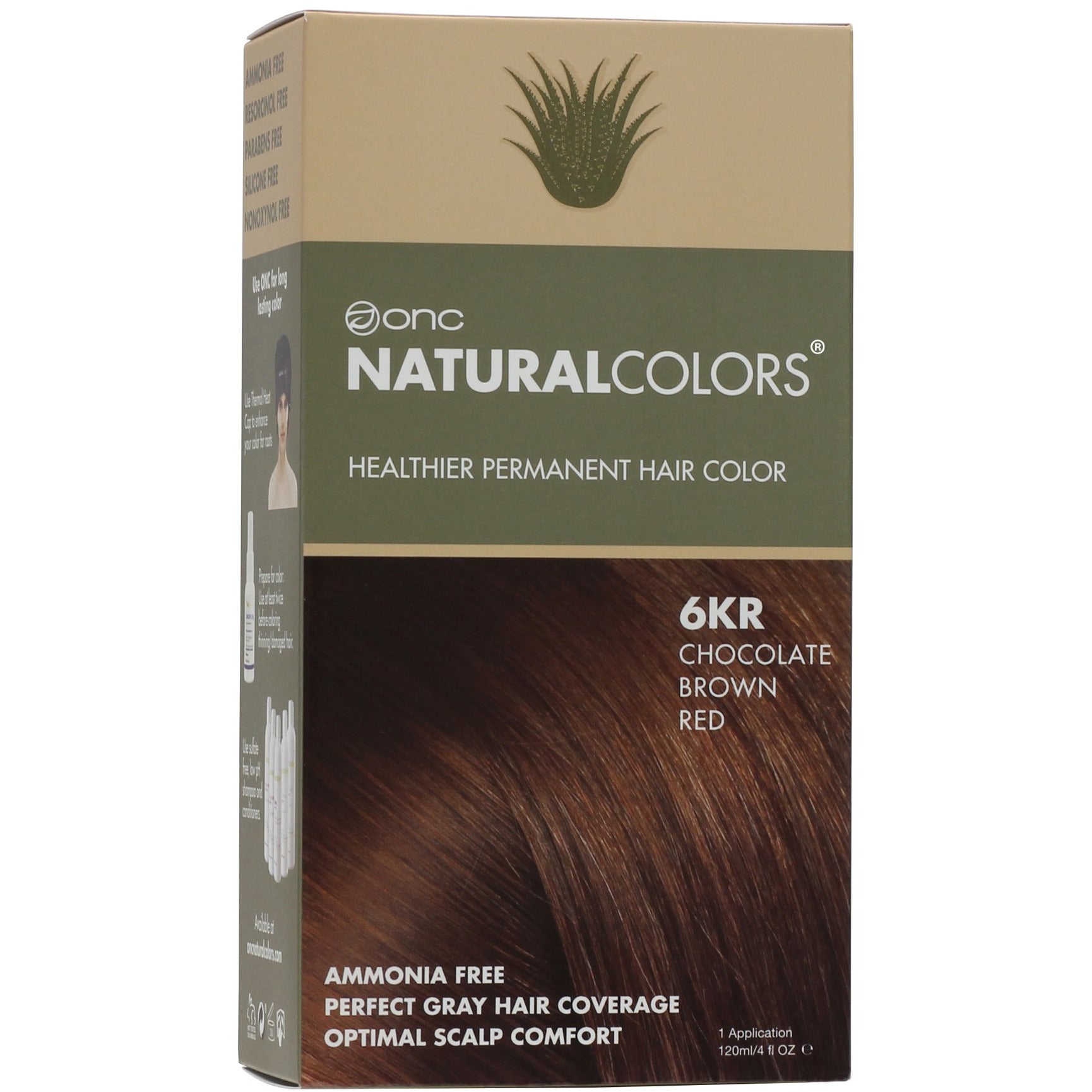 6KR Chocolate Brown Red Heat Activated Hair Dye With Organic Ingredients - 120 ml (4 fl. oz)