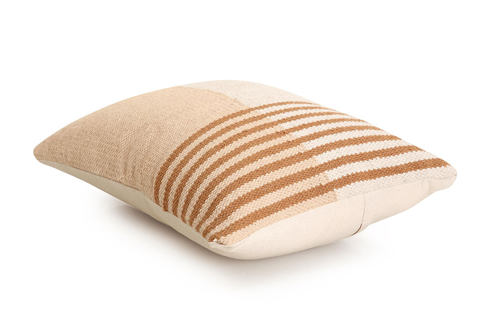Earth Stripe Lumbar Pillow - Rust - 14x20 Inch