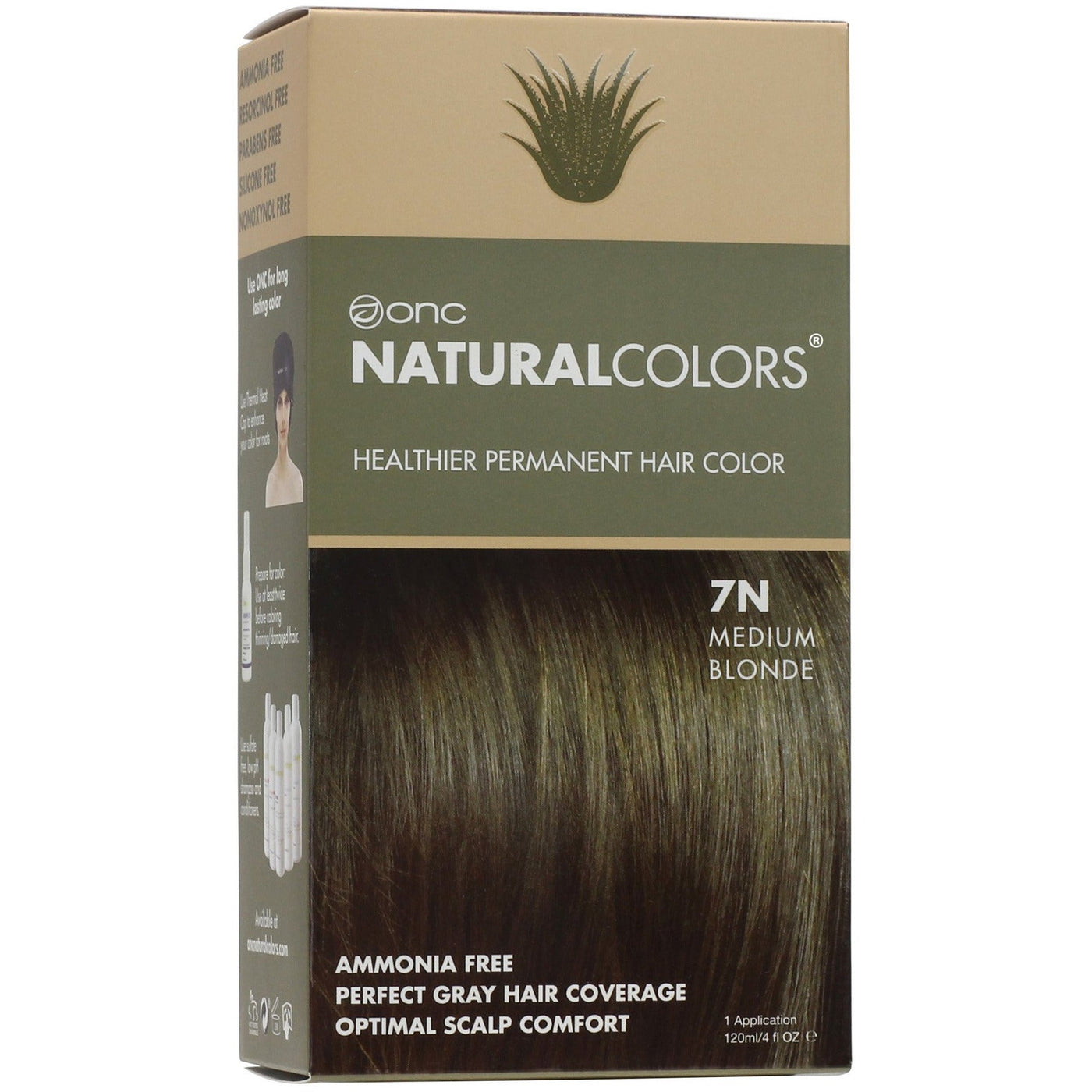 7N Natural Medium Blonde Heat Activated Hair Dye With Organic Ingredients - 120 ml (4 fl. oz)