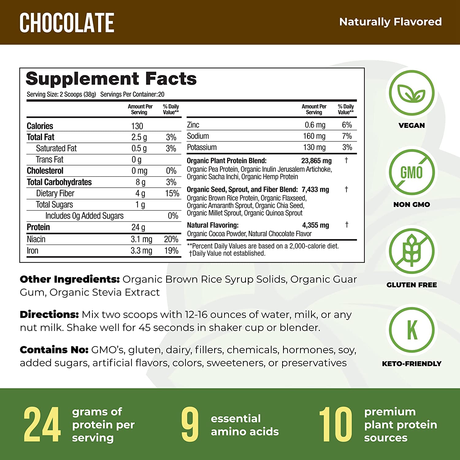 Organic Vegan Protein - Chocolate