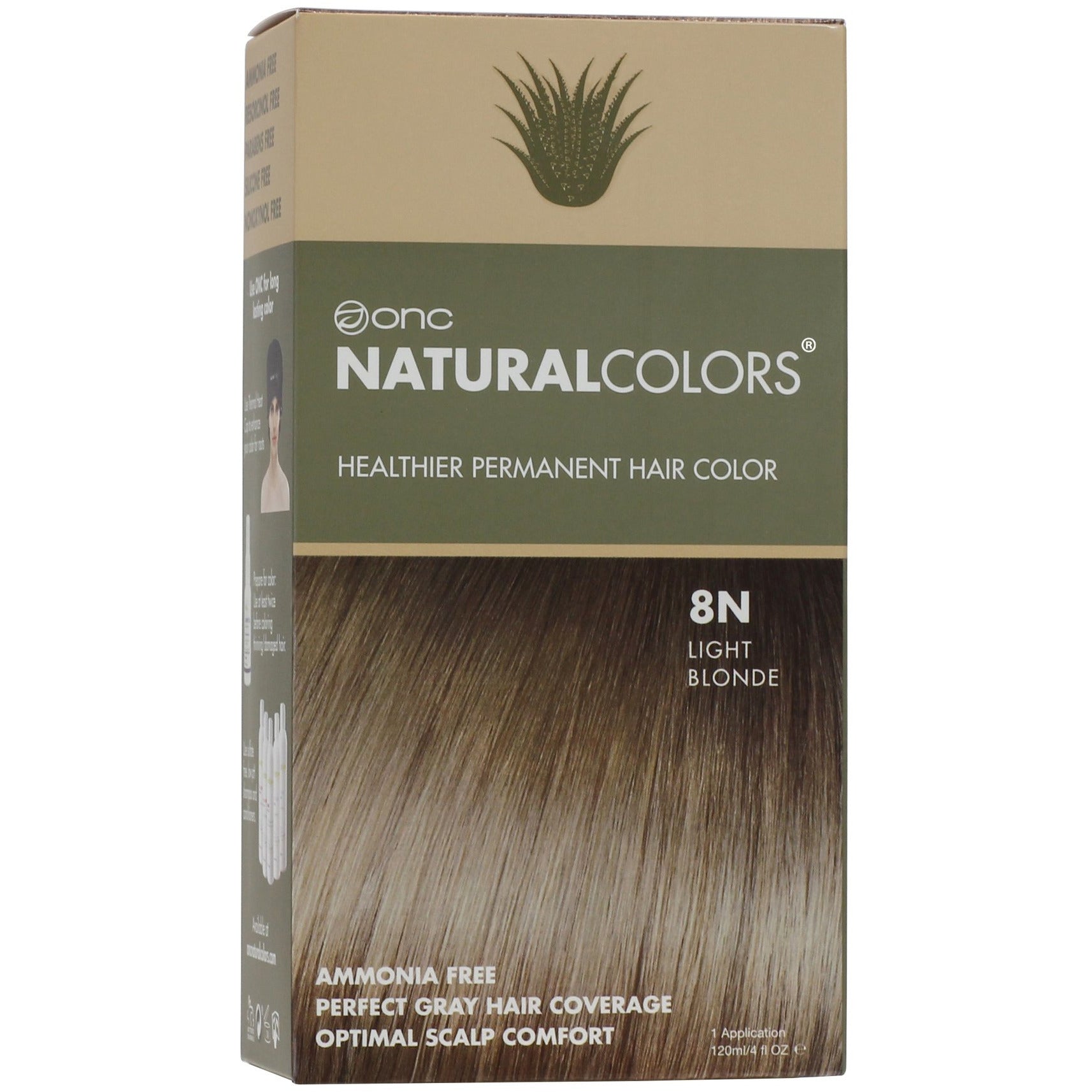 8N Natural Light Blonde Heat Activated Hair Dye With Organic Ingredients - 120 ml (4 fl. oz)