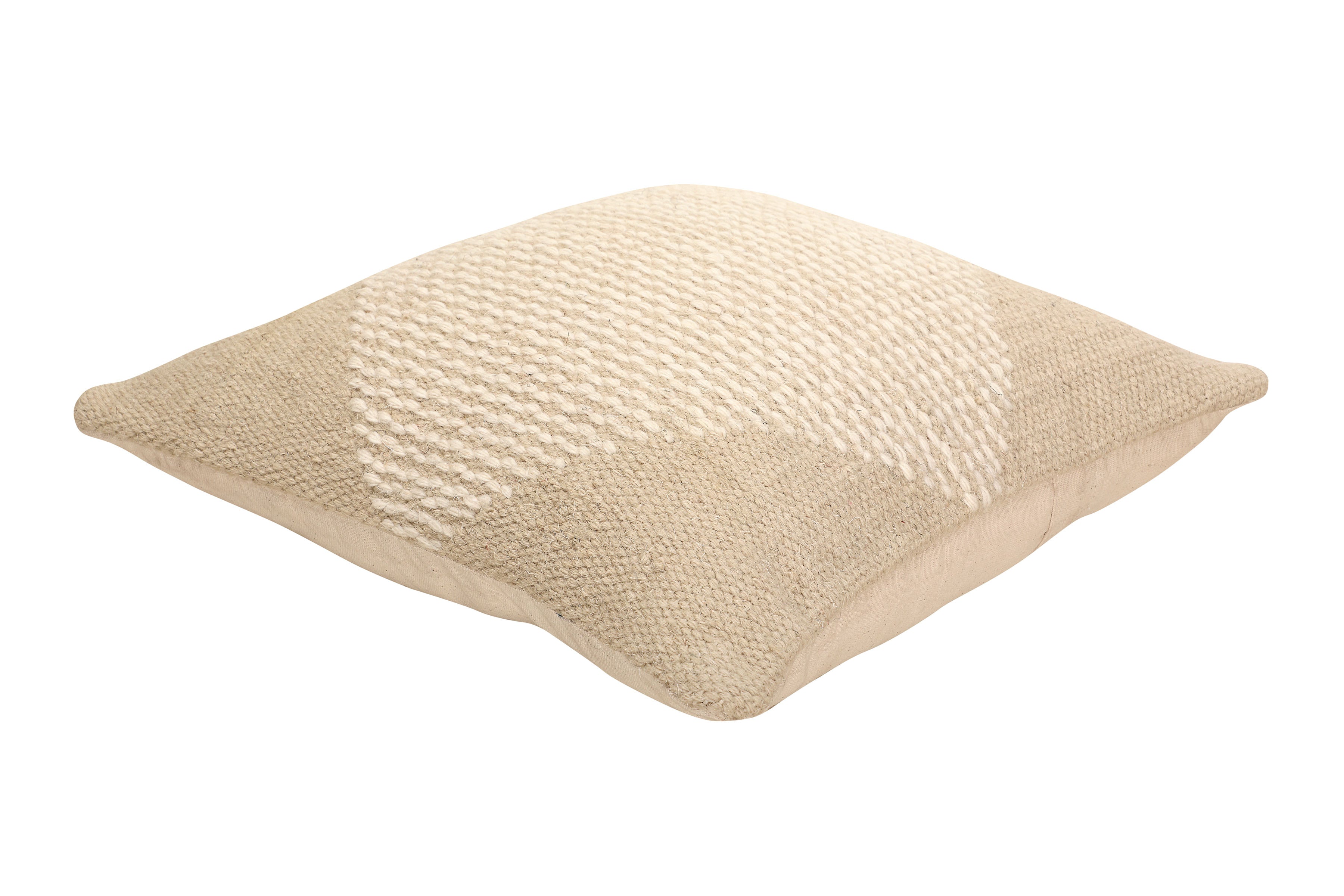 Diagonal Stripe Wool Pillow - Biscotti - 18x18 Inch