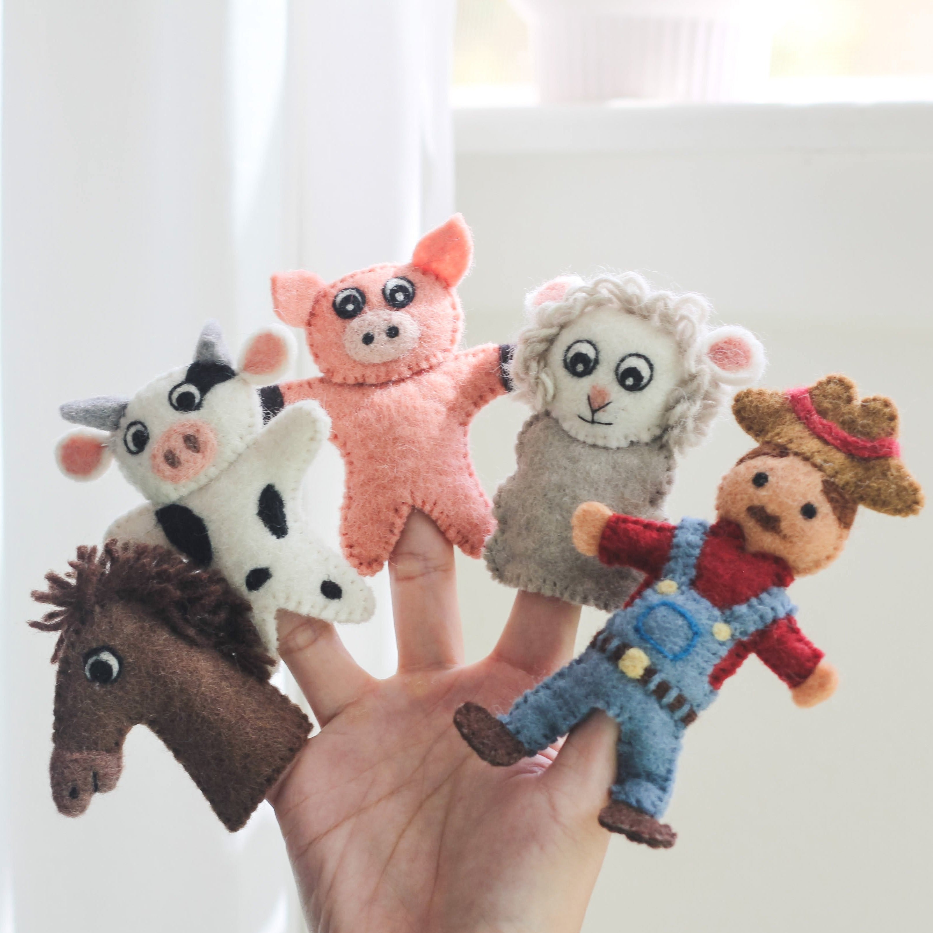 Old McDonald Finger Puppets | Nursery Song Felt Finger Puppet Set