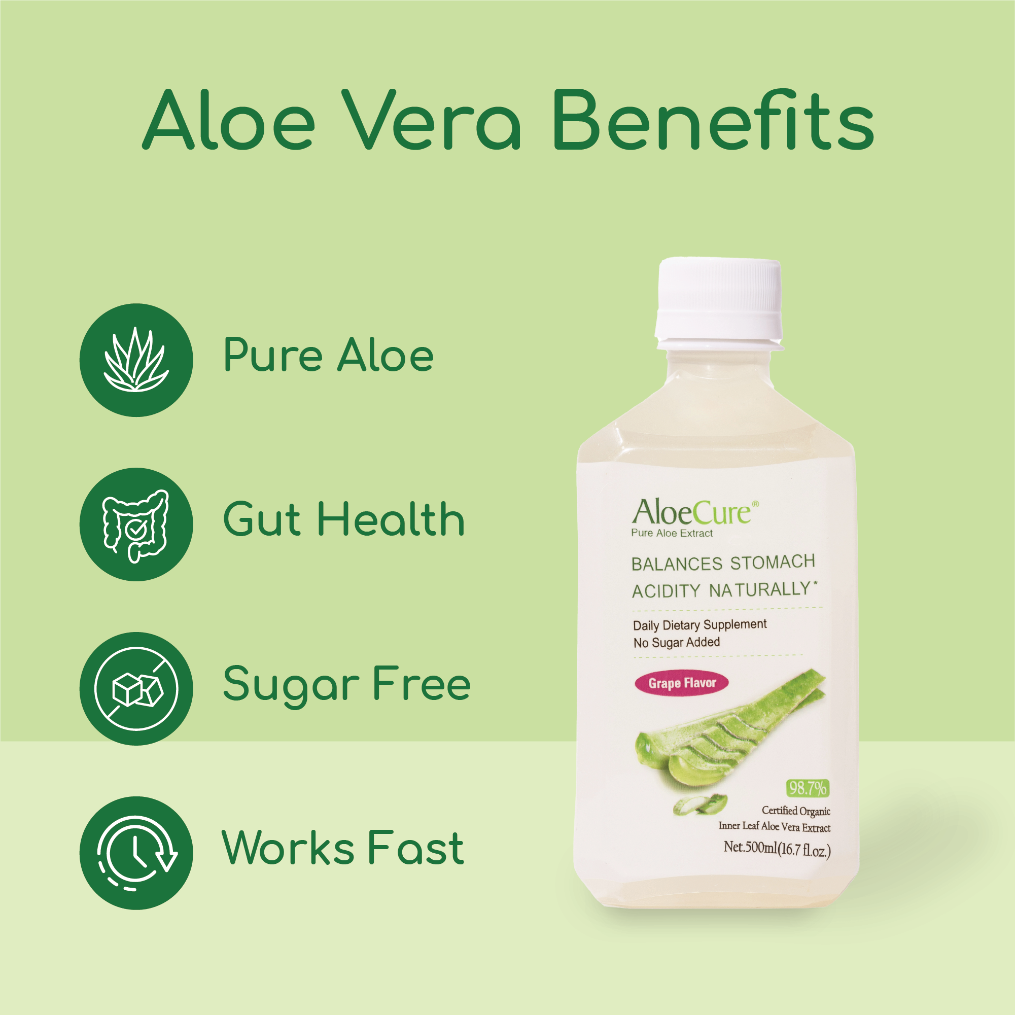 Pure Aloe Vera Juice Grape Flavor