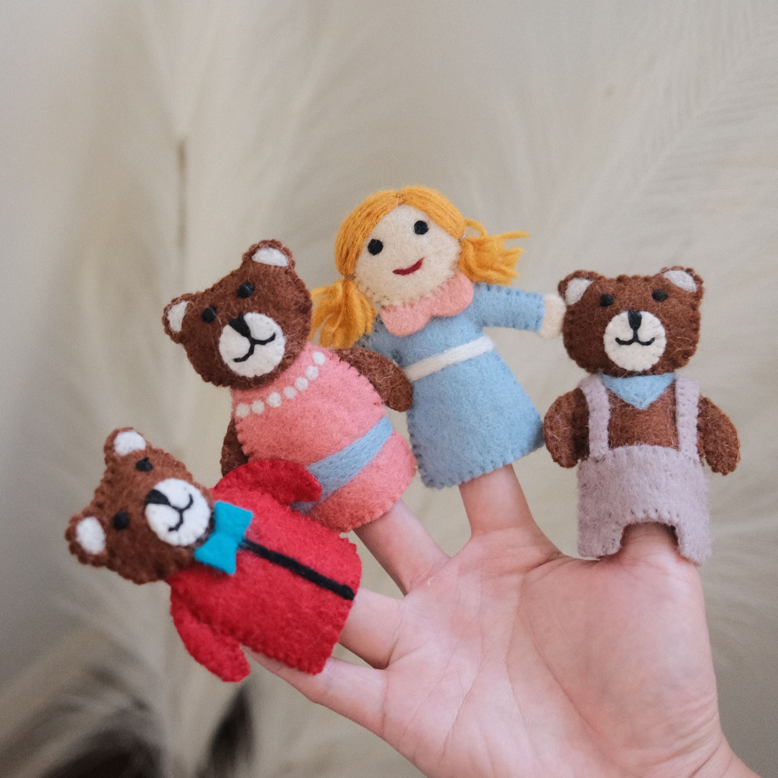 Goldilocks and Bears | Felt Finger Puppet Set