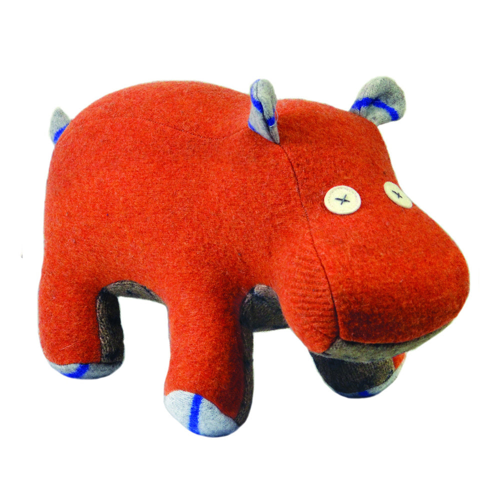 Hippo Stuffed Animal from Reclaimed Wool