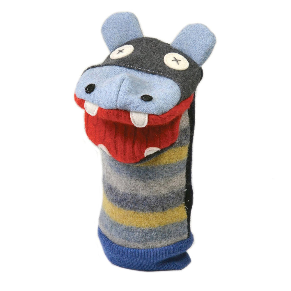Hippo Puppet from Reclaimed Wool