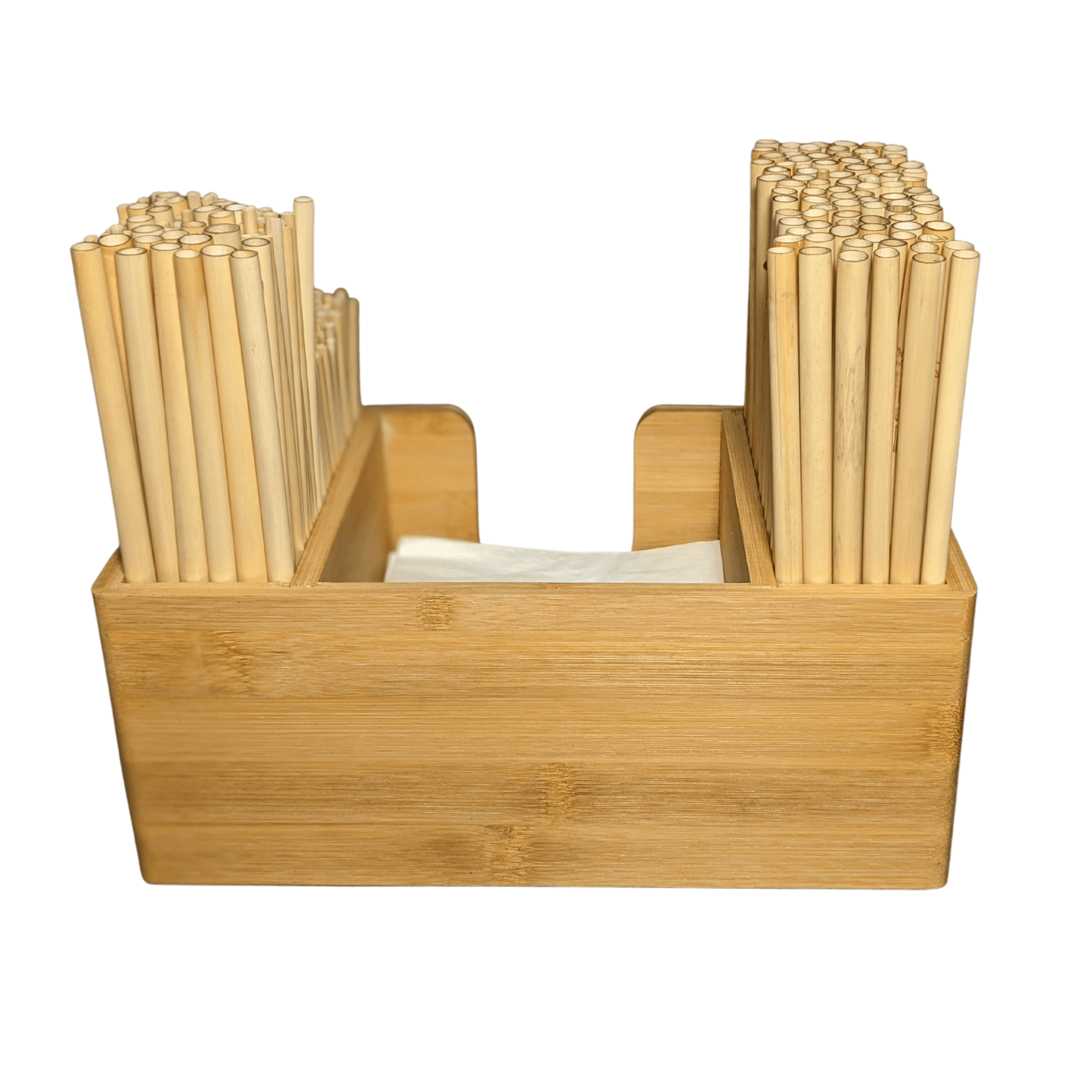 Bamboo Straw and Napkin Bar Caddy