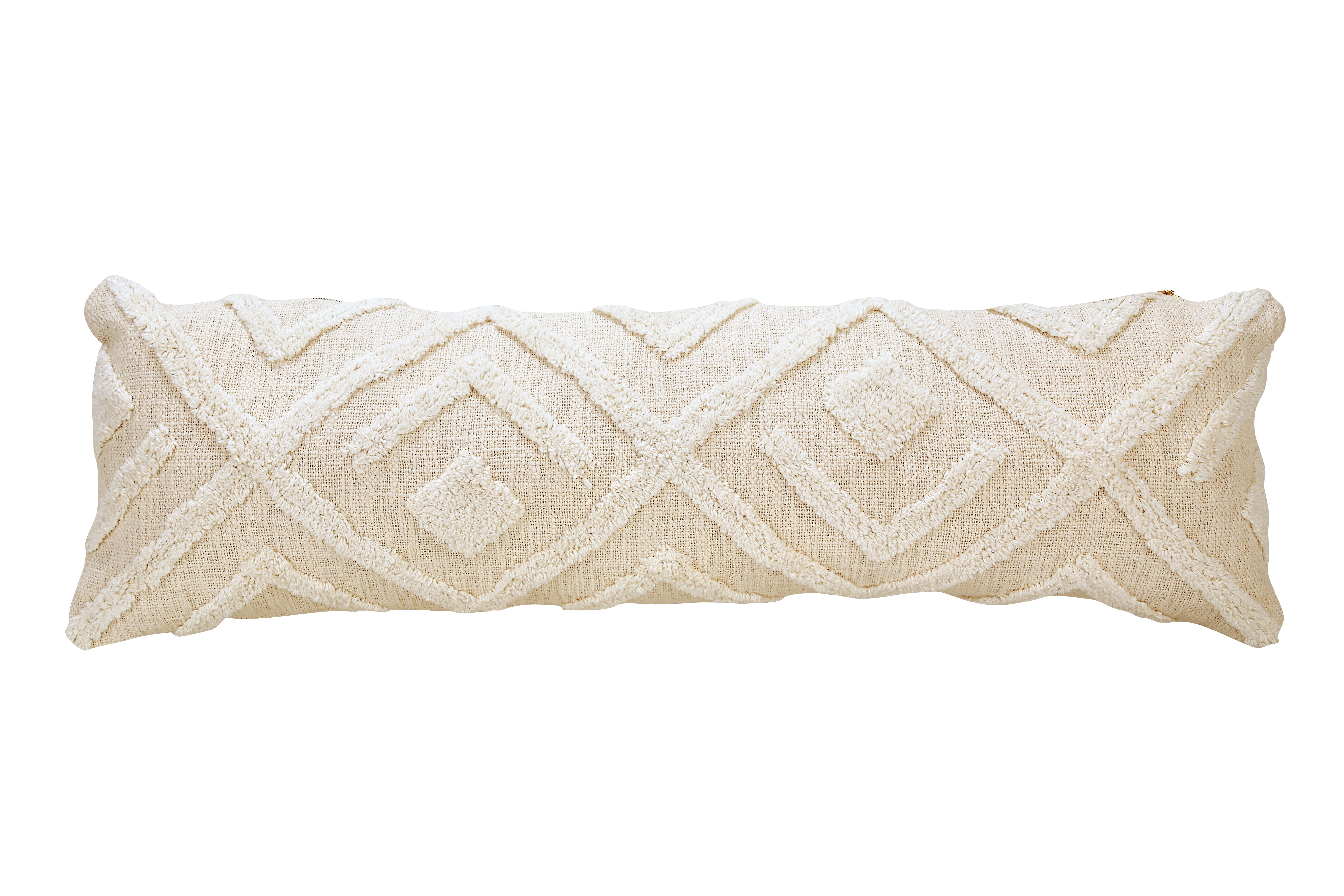 Snow Tufted XL Lumbar Pillow - Off White - 12x38 Inch