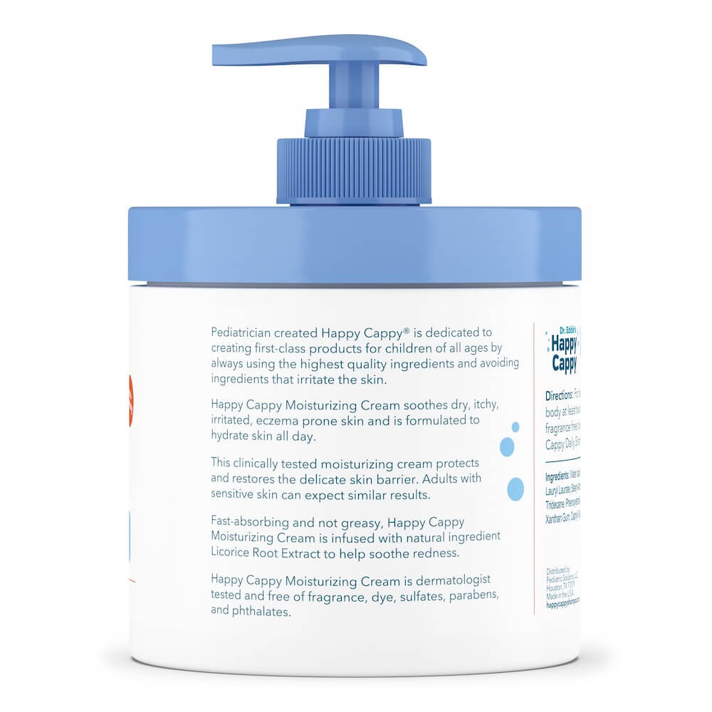 Happy Cappy Moisturizing Cream for Eczema Prone Skin Pump Jar (12 oz)