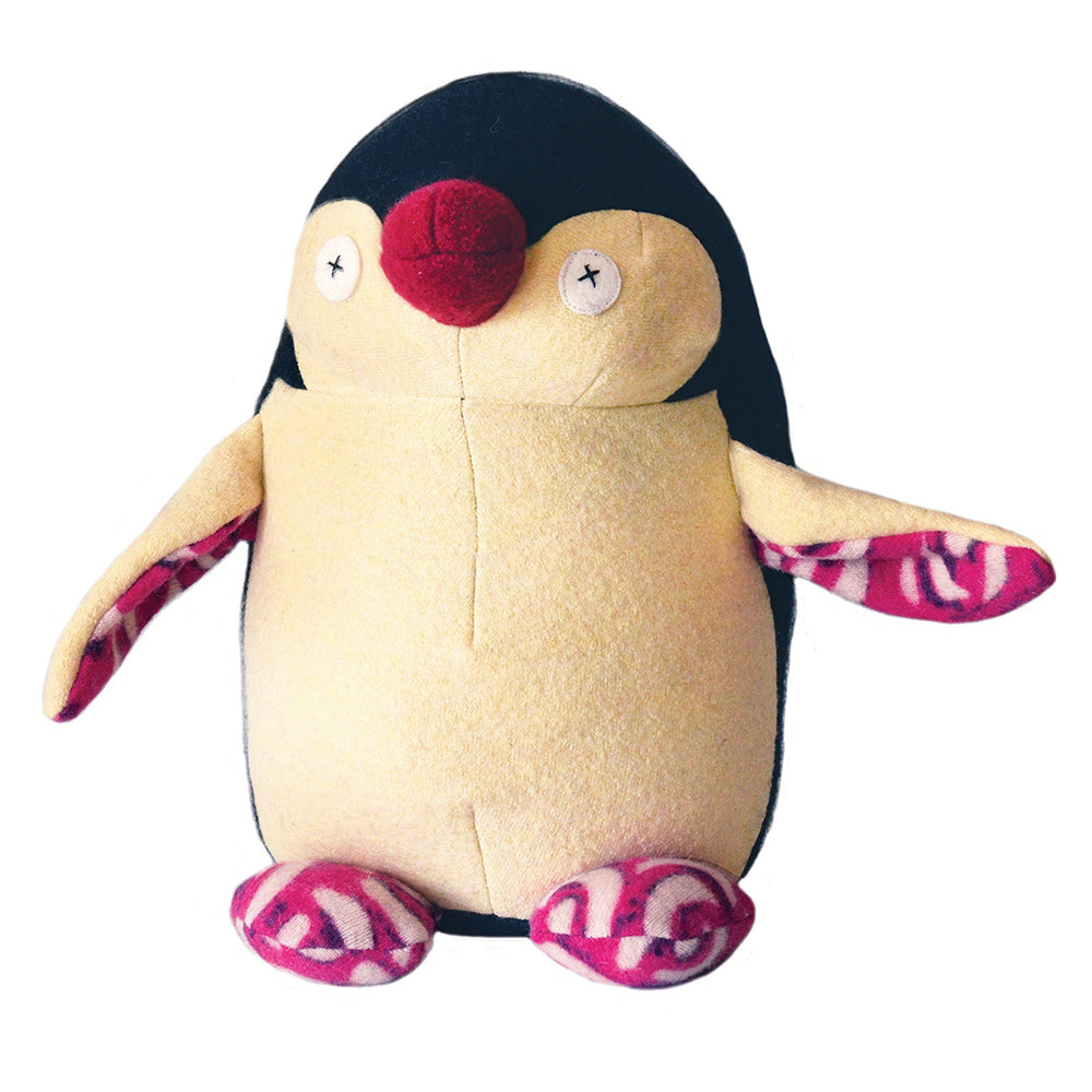 Penguin Stuffed Animal from Reclaimed Wool